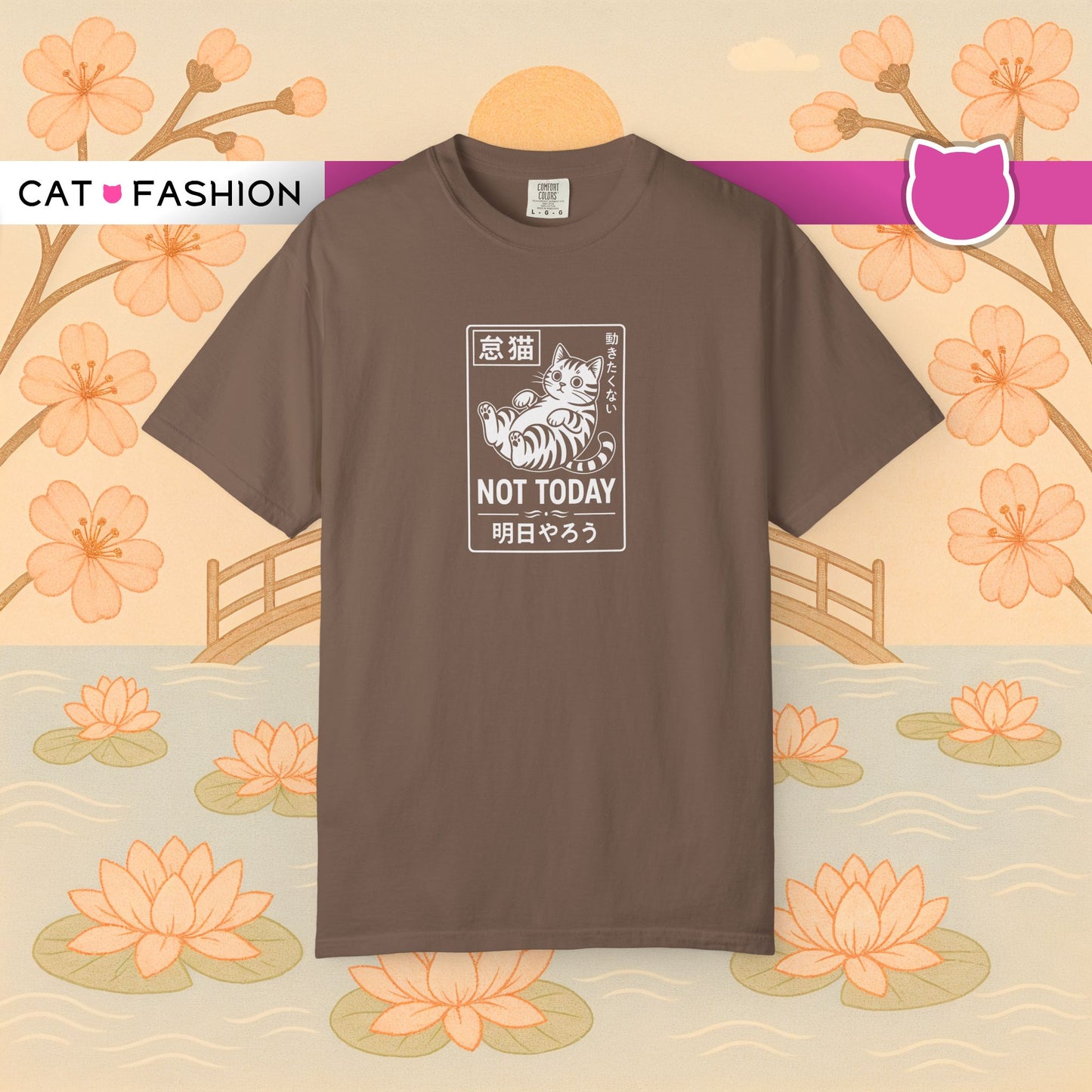 T-Shirt: Not Today Lazy Cat – Japanese Style Funny Cat Graphic Tee – Cool Unisex Shirt for Chill Vibes & Cat Lovers