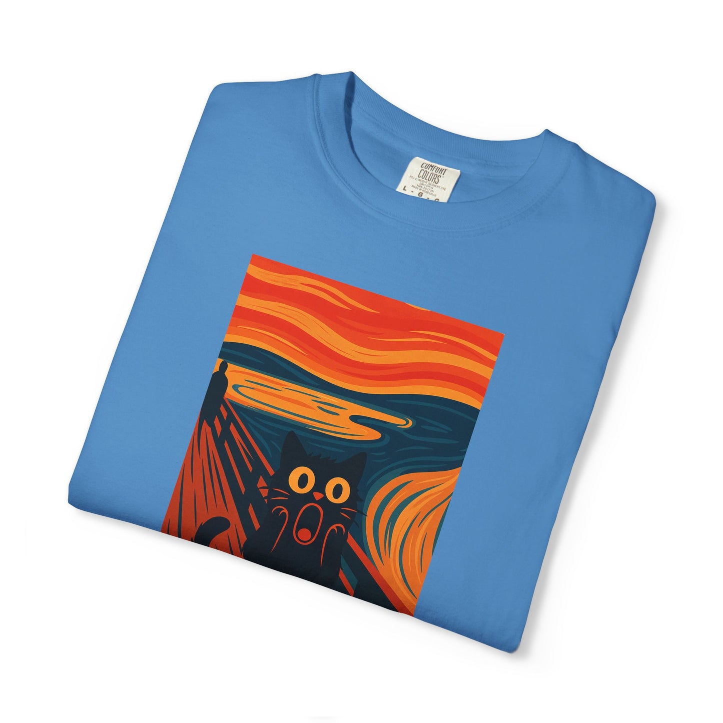 T-Shirt: The Screamed Cat - Funny Munch Scream Parody Tee - Bold Unisex Graphic Shirt for Art Fans and Cat Lovers