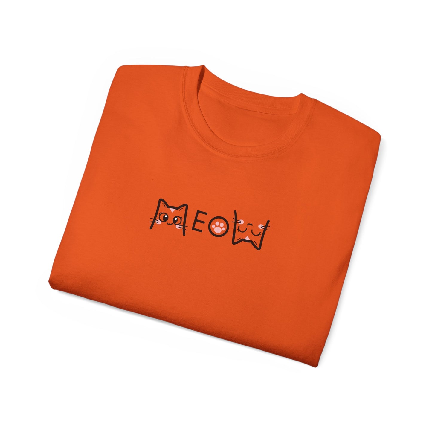 T-Shirt: Simple MEOW – Minimalist Cat Lettering Graphic Tee – Cute Unisex Shirt for Everyday Casual Style