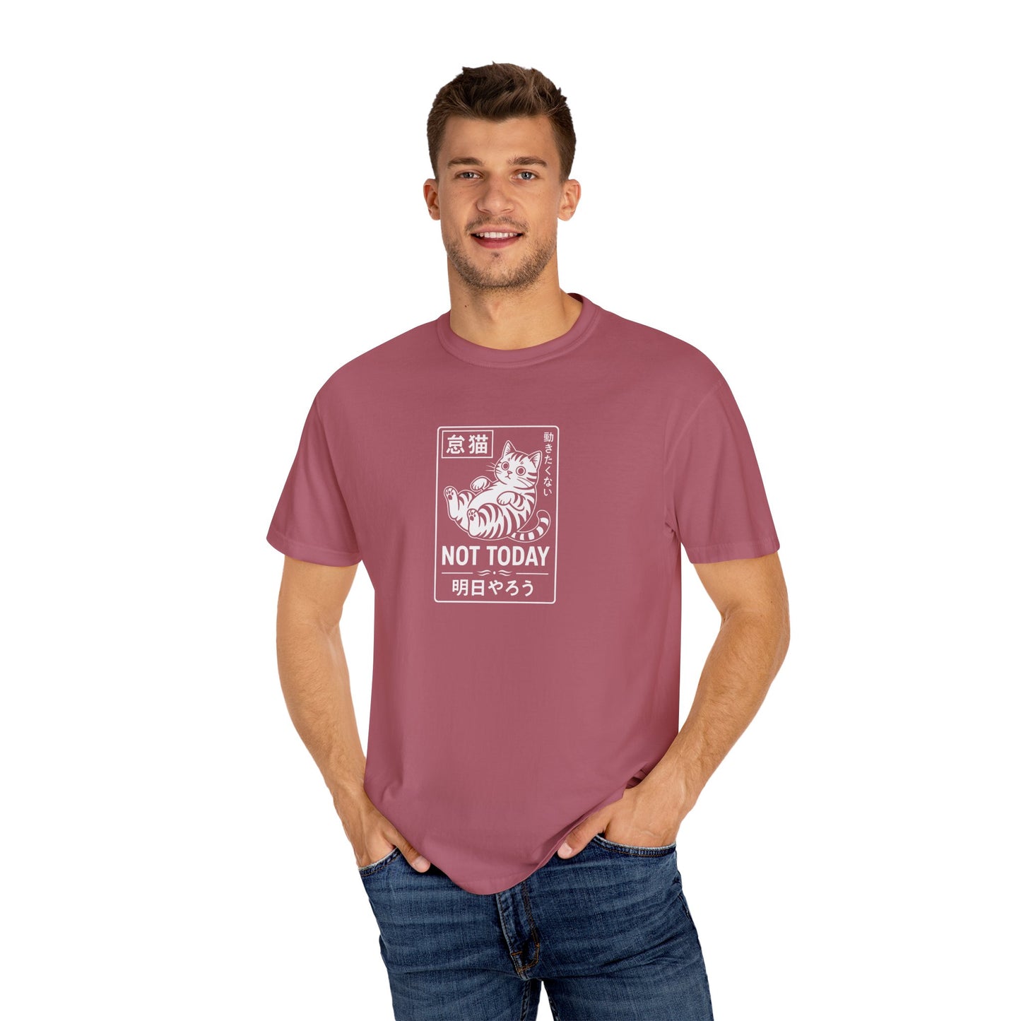T-Shirt: Not Today Lazy Cat – Japanese Style Funny Cat Graphic Tee – Cool Unisex Shirt for Chill Vibes & Cat Lovers