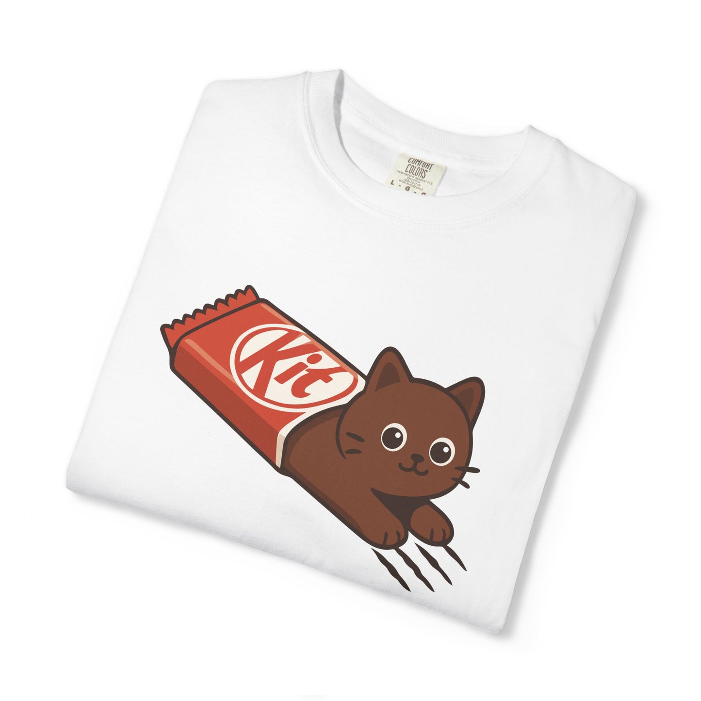 T-Shirt: KitCat Chocolate – Funny Kitten & Candy Bar Graphic Tee – Cute Cat Meme Shirt