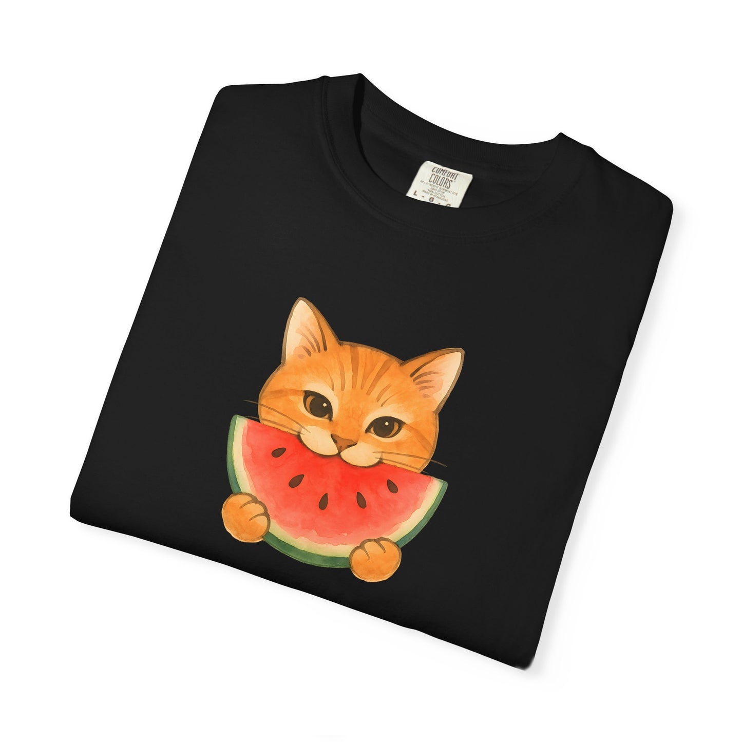 T-Shirt: Cat & Watermelon– Cute Watermelon Cat Graphic Tee – Fun Summer Fruit Unisex Shirt for Cat Lovers & Whimsical Vibes