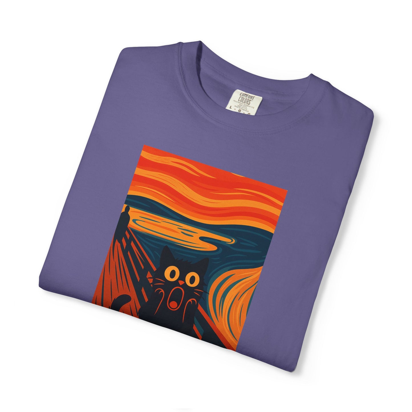 T-Shirt: The Screamed Cat - Funny Munch Scream Parody Tee - Bold Unisex Graphic Shirt for Art Fans and Cat Lovers