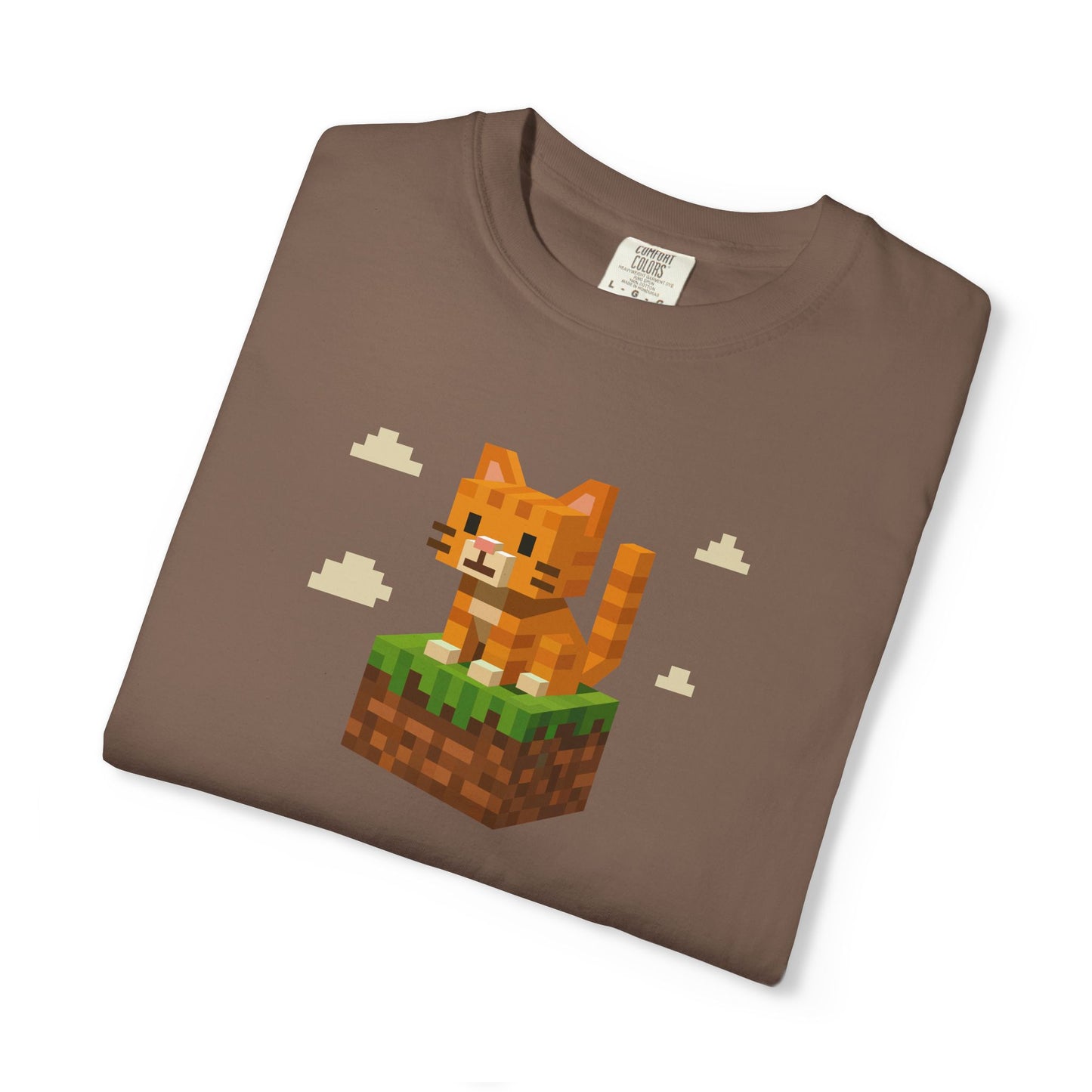 T-Shirt: Pixel Cat - Pixel Style Kitty Graphic Tee - Funny Unisex Shirt for Gamers and Cat Lovers with Retro Vibes
