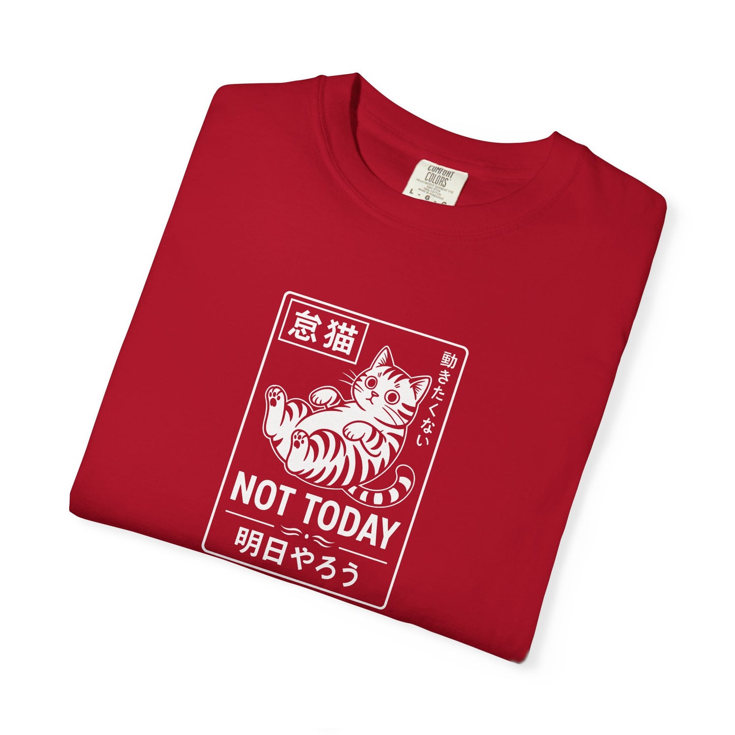 T-Shirt: Not Today Lazy Cat – Japanese Style Funny Cat Graphic Tee – Cool Unisex Shirt for Chill Vibes & Cat Lovers