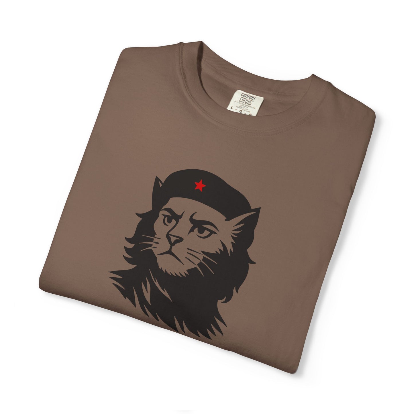 T-Shirt: Revolutionary Cat - Funny Che-Inspired Graphic Tee - Iconic Unisex Shirt for Cat Lovers and Political Satire Fans