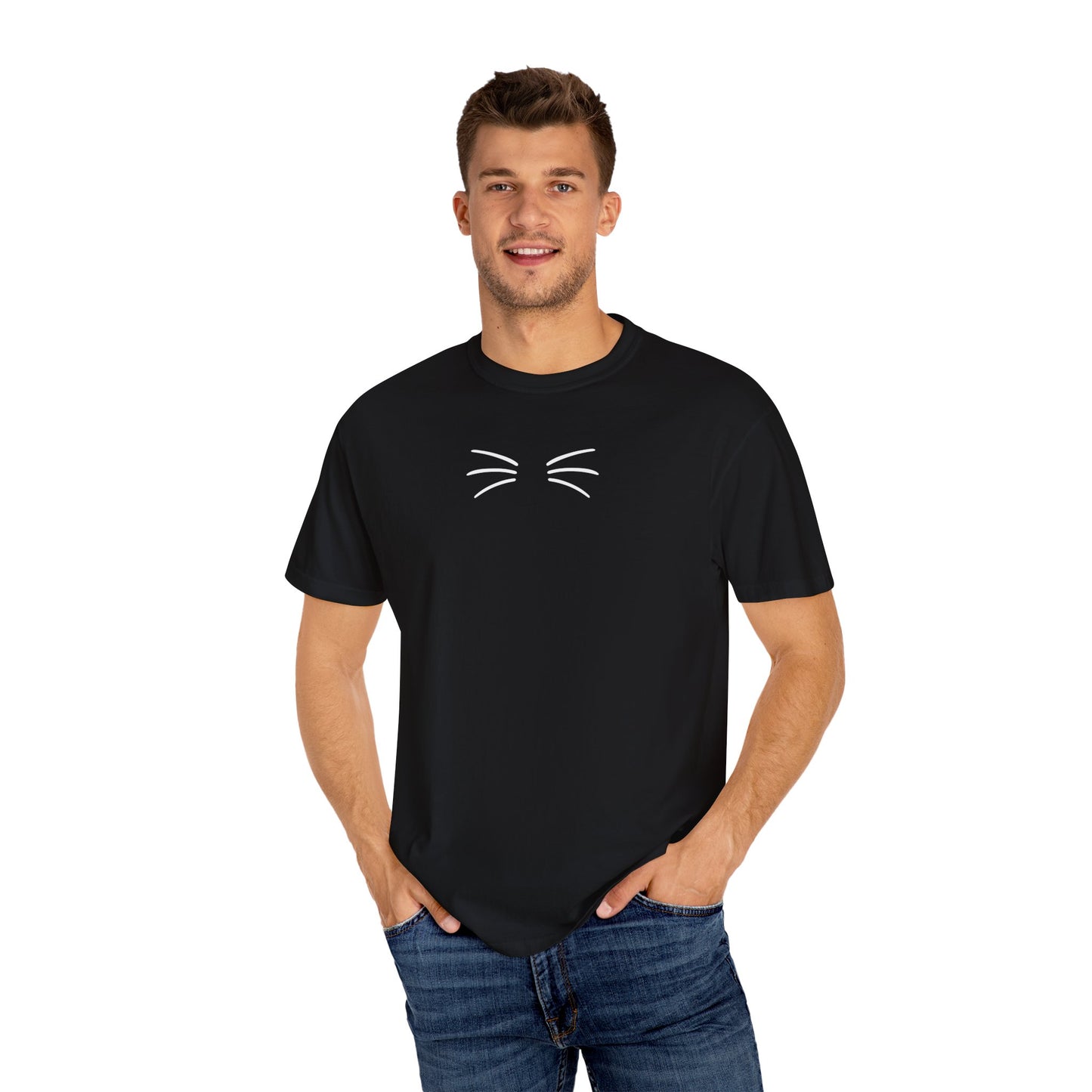 T-Shirt: Just Cat Whiskers – Minimalist Kitty Graphic Tee – Simple Cute Design Unisex Shirt for Everyday Style