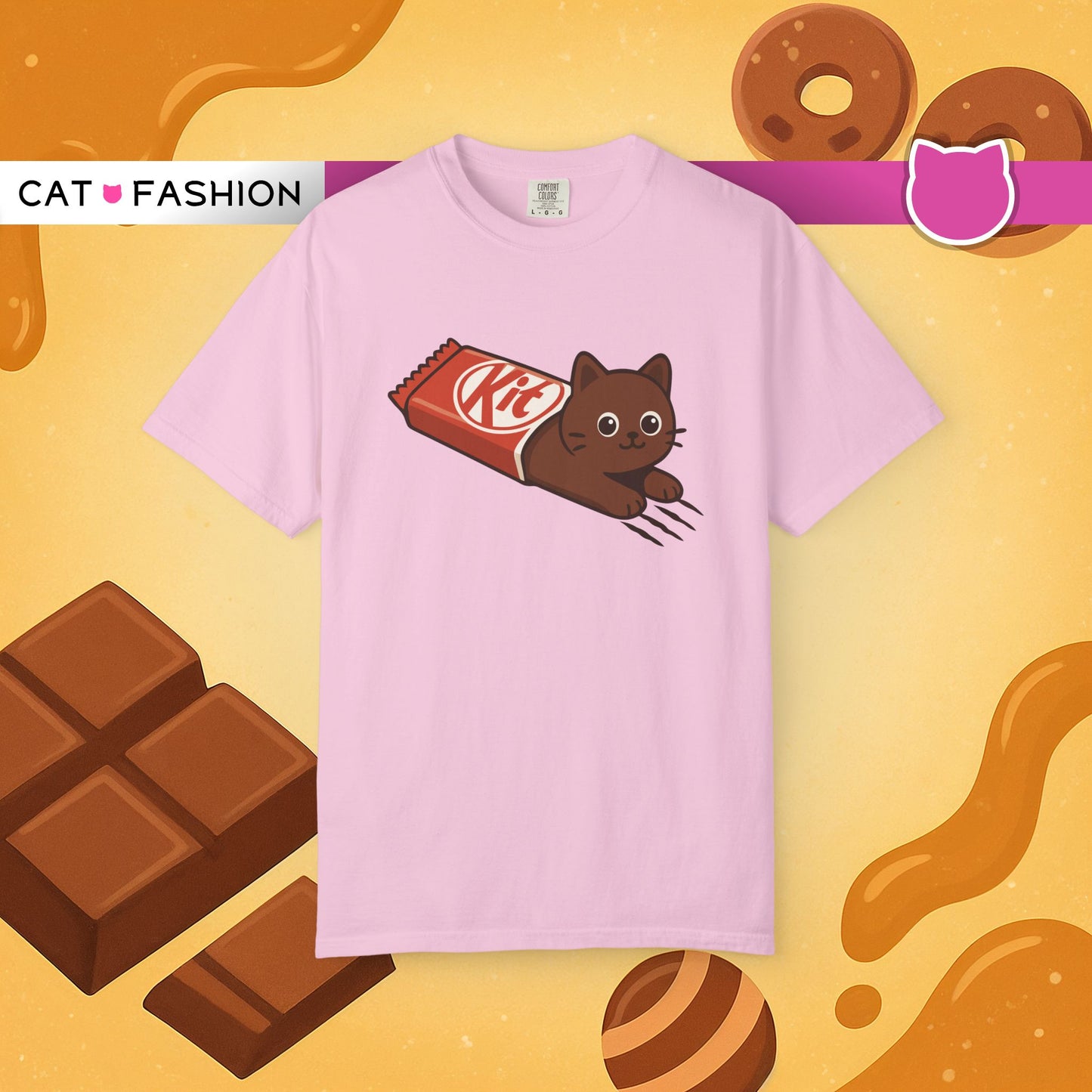 T-Shirt: KitCat Chocolate – Funny Kitten & Candy Bar Graphic Tee – Cute Cat Meme Shirt