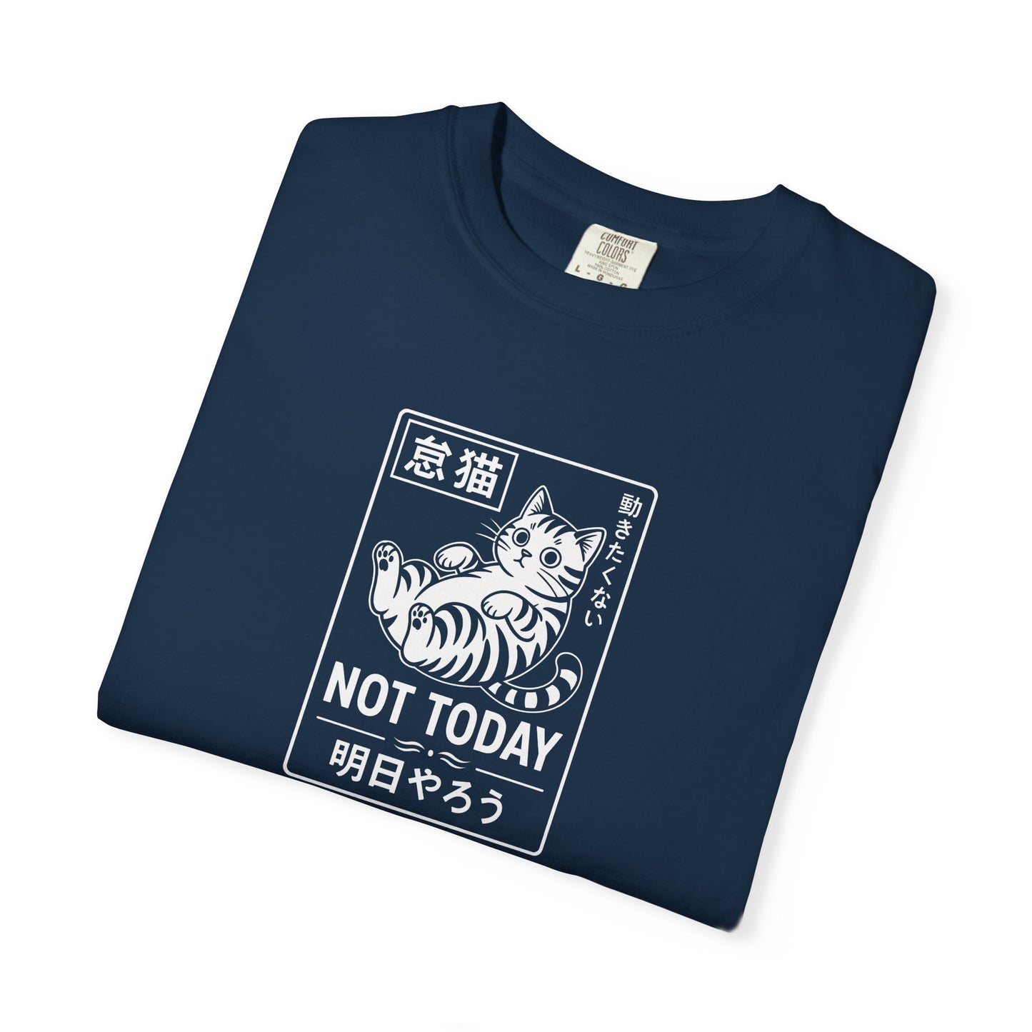 T-Shirt: Not Today Lazy Cat – Japanese Style Funny Cat Graphic Tee – Cool Unisex Shirt for Chill Vibes & Cat Lovers