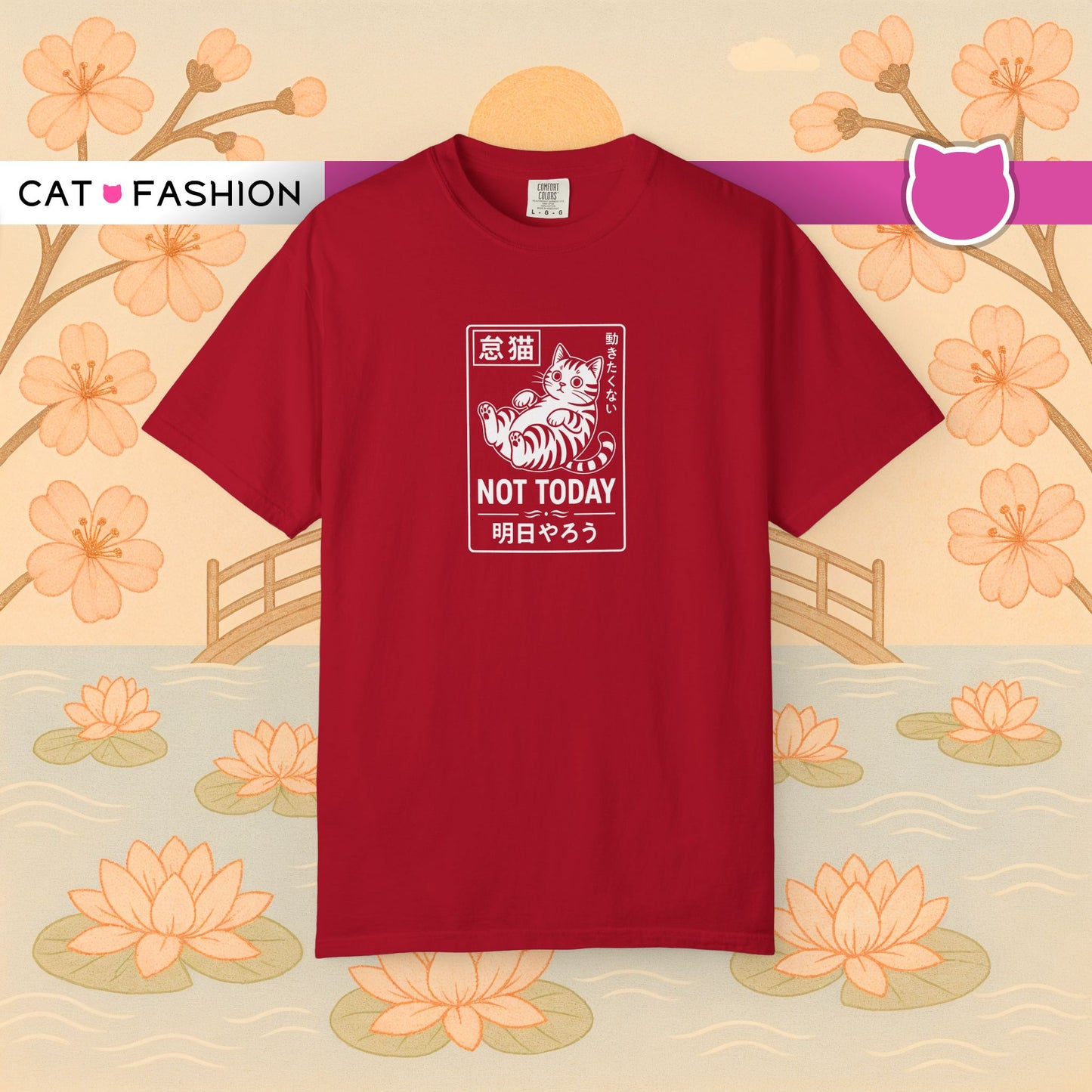 T-Shirt: Not Today Lazy Cat – Japanese Style Funny Cat Graphic Tee – Cool Unisex Shirt for Chill Vibes & Cat Lovers