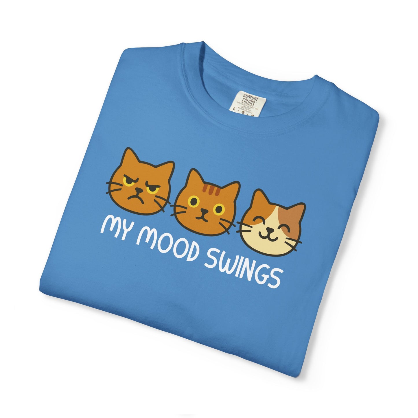 T-Shirt: My Mood Swings - Funny Cat Faces Graphic Tee - Cute Emotional Expression Shirt for Cat Lovers & Everyday Feels