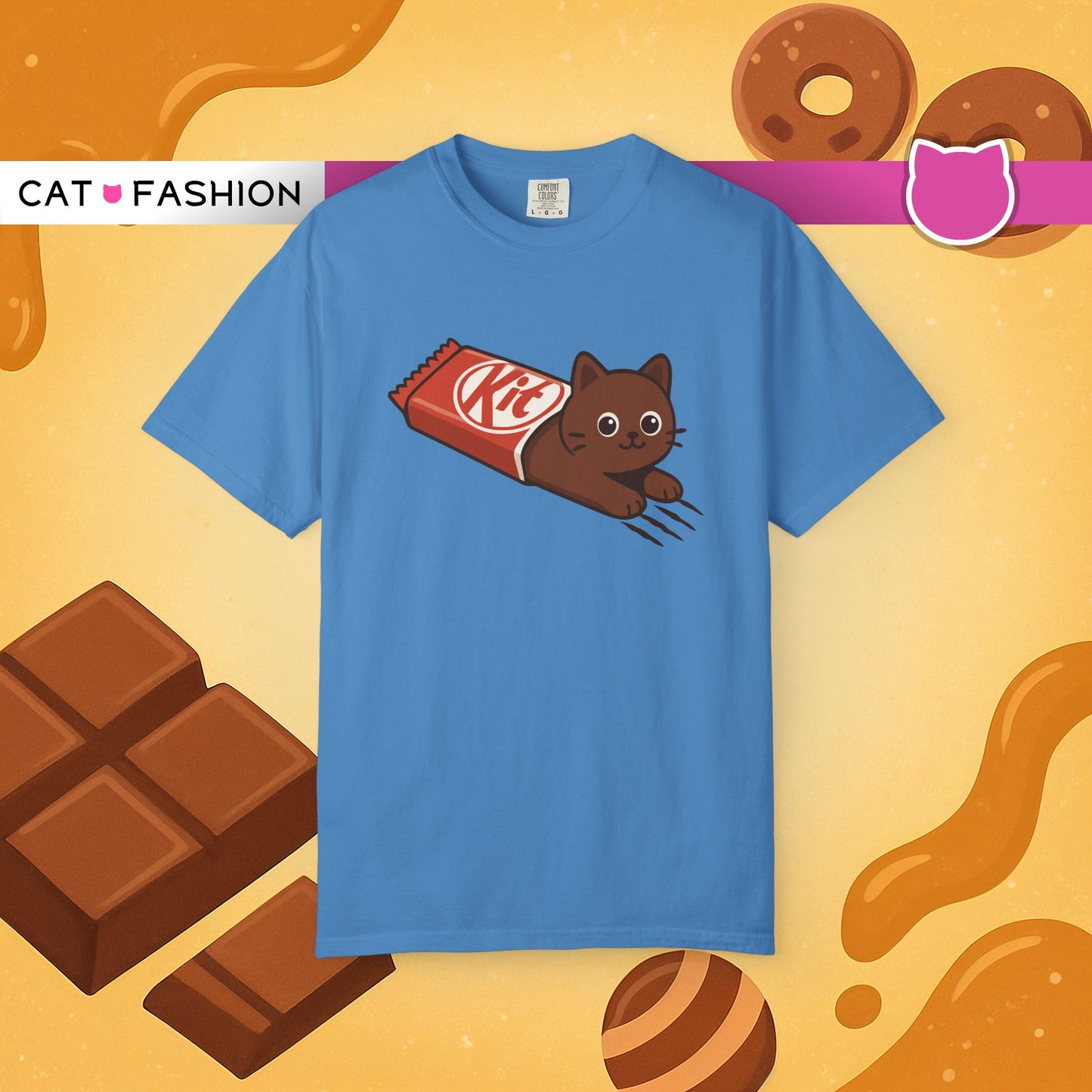 T-Shirt: KitCat Chocolate – Funny Kitten & Candy Bar Graphic Tee – Cute Cat Meme Shirt