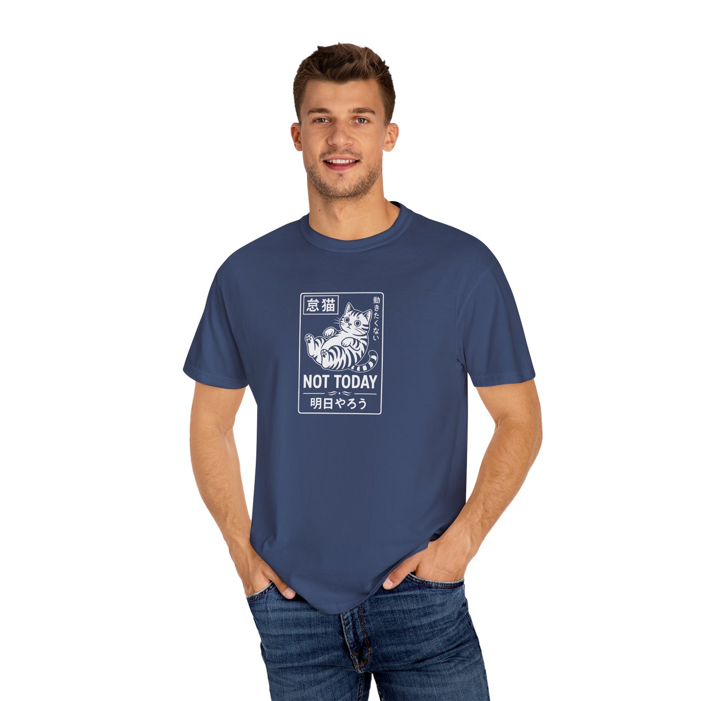 T-Shirt: Not Today Lazy Cat – Japanese Style Funny Cat Graphic Tee – Cool Unisex Shirt for Chill Vibes & Cat Lovers