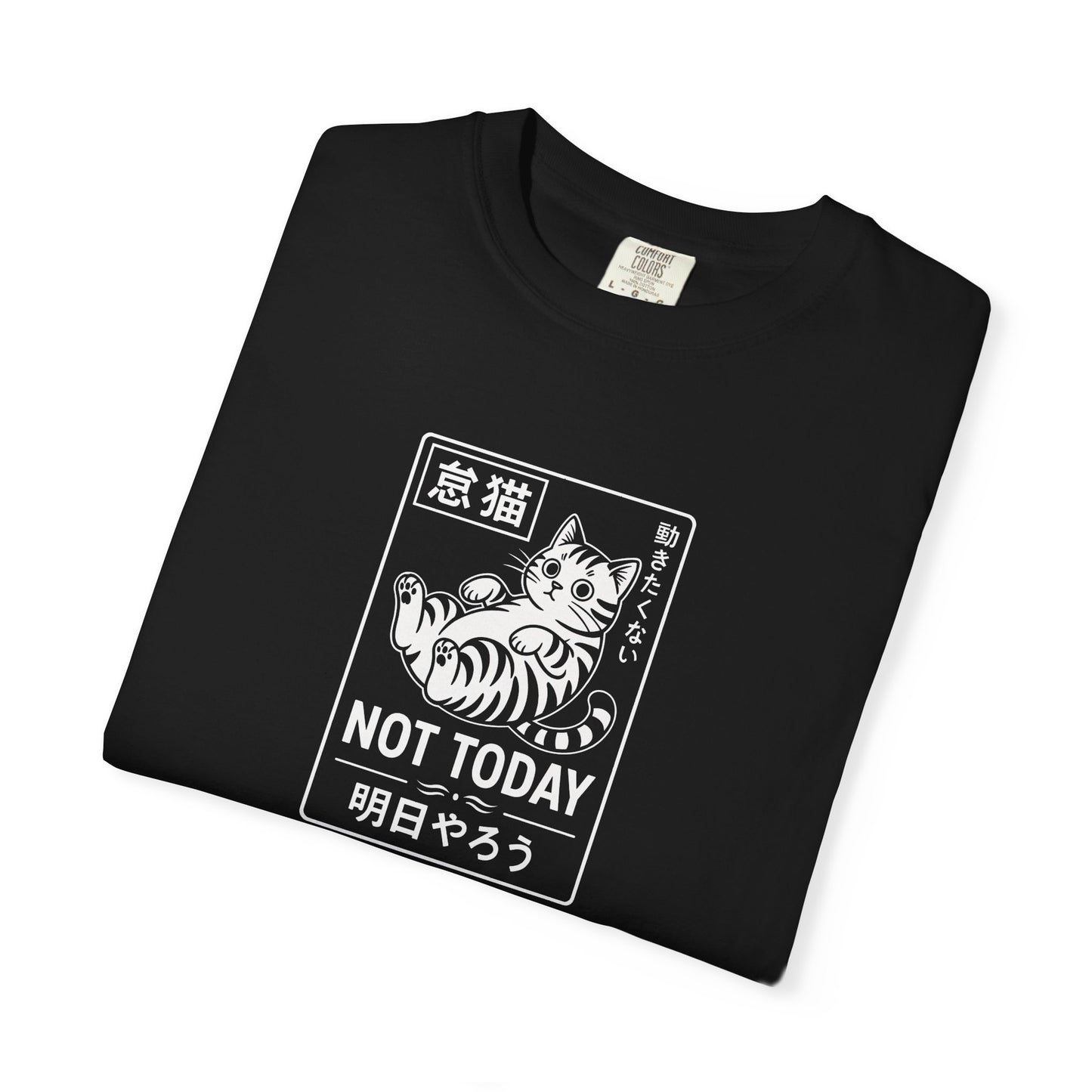 T-Shirt: Not Today Lazy Cat – Japanese Style Funny Cat Graphic Tee – Cool Unisex Shirt for Chill Vibes & Cat Lovers
