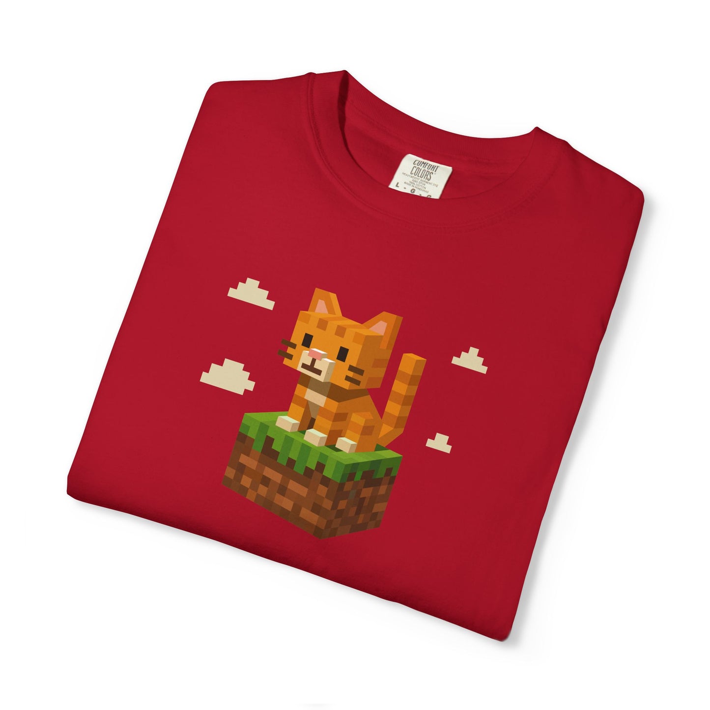 T-Shirt: Pixel Cat - Pixel Style Kitty Graphic Tee - Funny Unisex Shirt for Gamers and Cat Lovers with Retro Vibes