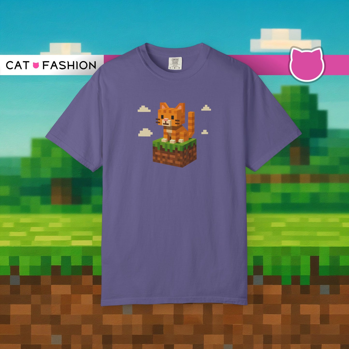 T-Shirt: Pixel Cat - Pixel Style Kitty Graphic Tee - Funny Unisex Shirt for Gamers and Cat Lovers with Retro Vibes