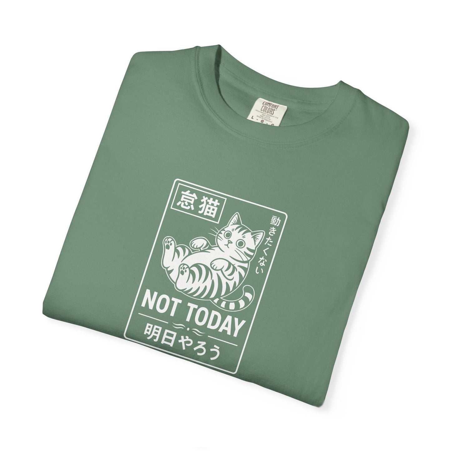 T-Shirt: Not Today Lazy Cat – Japanese Style Funny Cat Graphic Tee – Cool Unisex Shirt for Chill Vibes & Cat Lovers