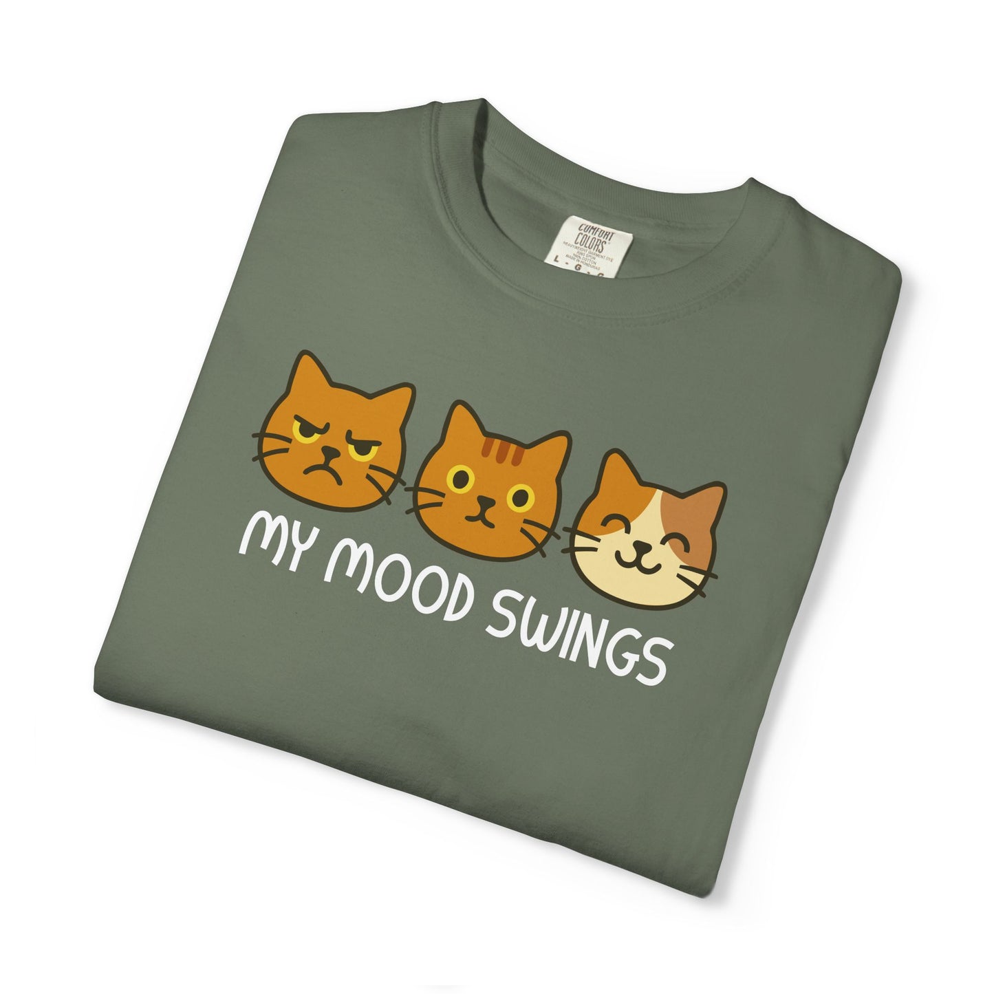 T-Shirt: My Mood Swings - Funny Cat Faces Graphic Tee - Cute Emotional Expression Shirt for Cat Lovers & Everyday Feels