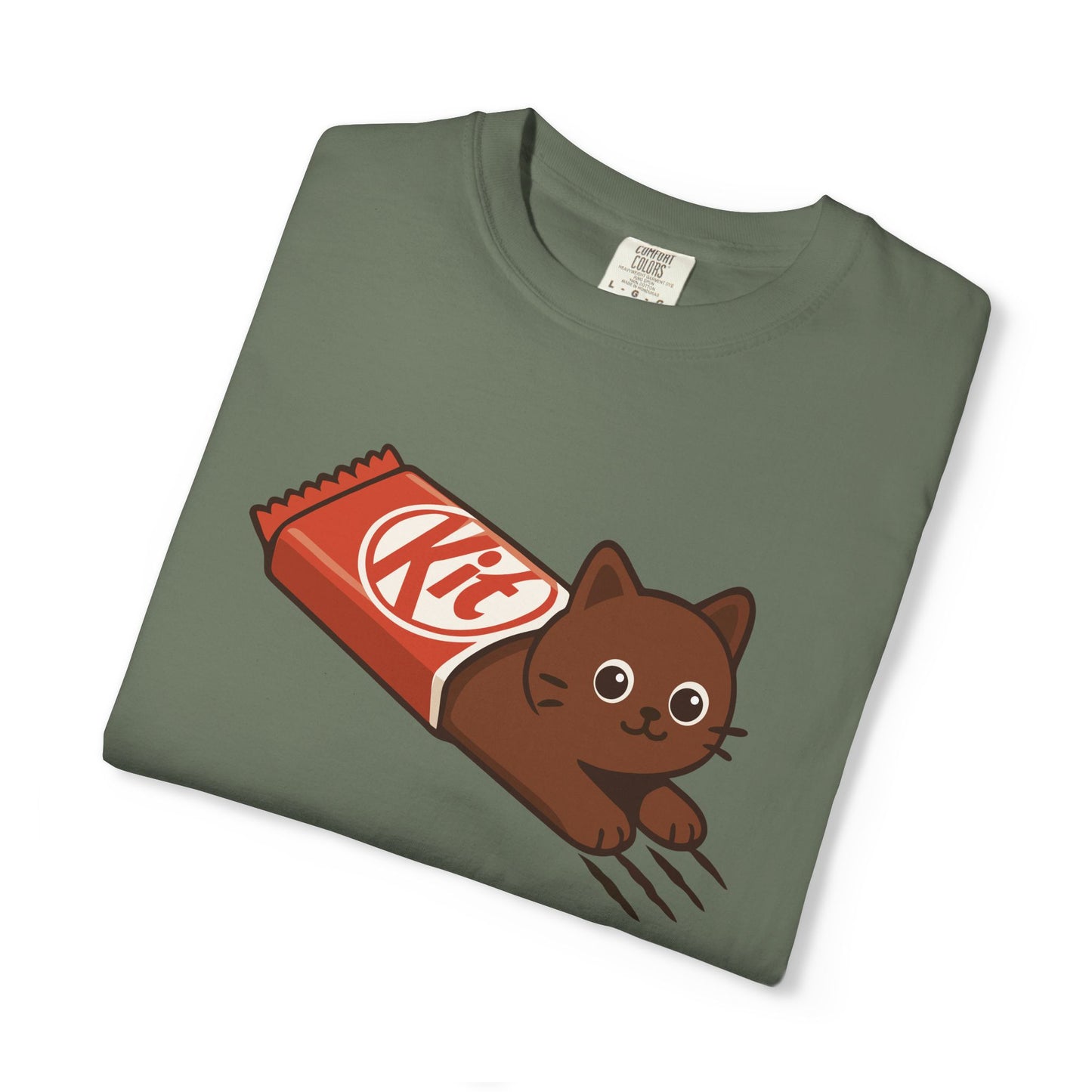 T-Shirt: KitCat Chocolate – Funny Kitten & Candy Bar Graphic Tee – Cute Cat Meme Shirt