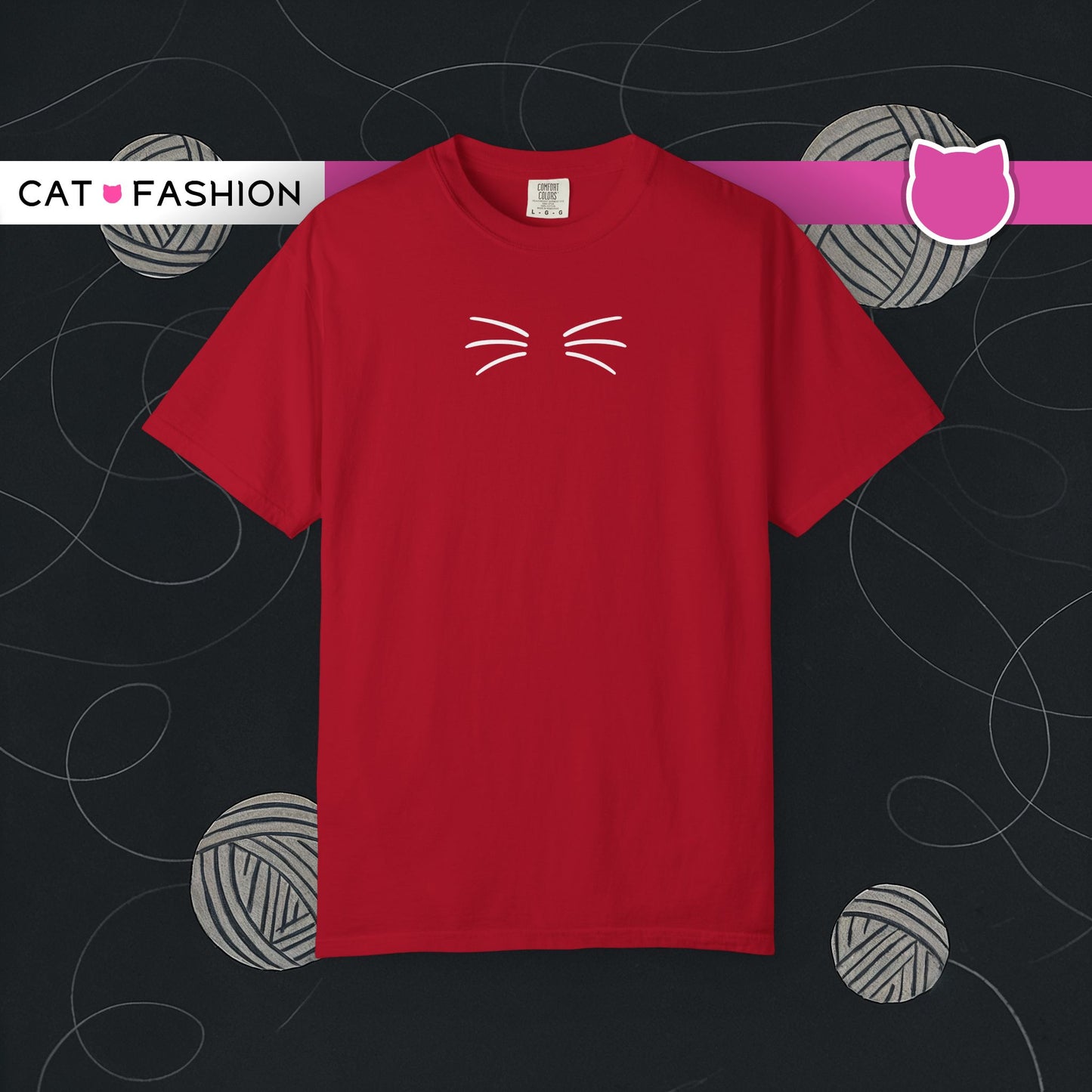 T-Shirt: Just Cat Whiskers – Minimalist Kitty Graphic Tee – Simple Cute Design Unisex Shirt for Everyday Style