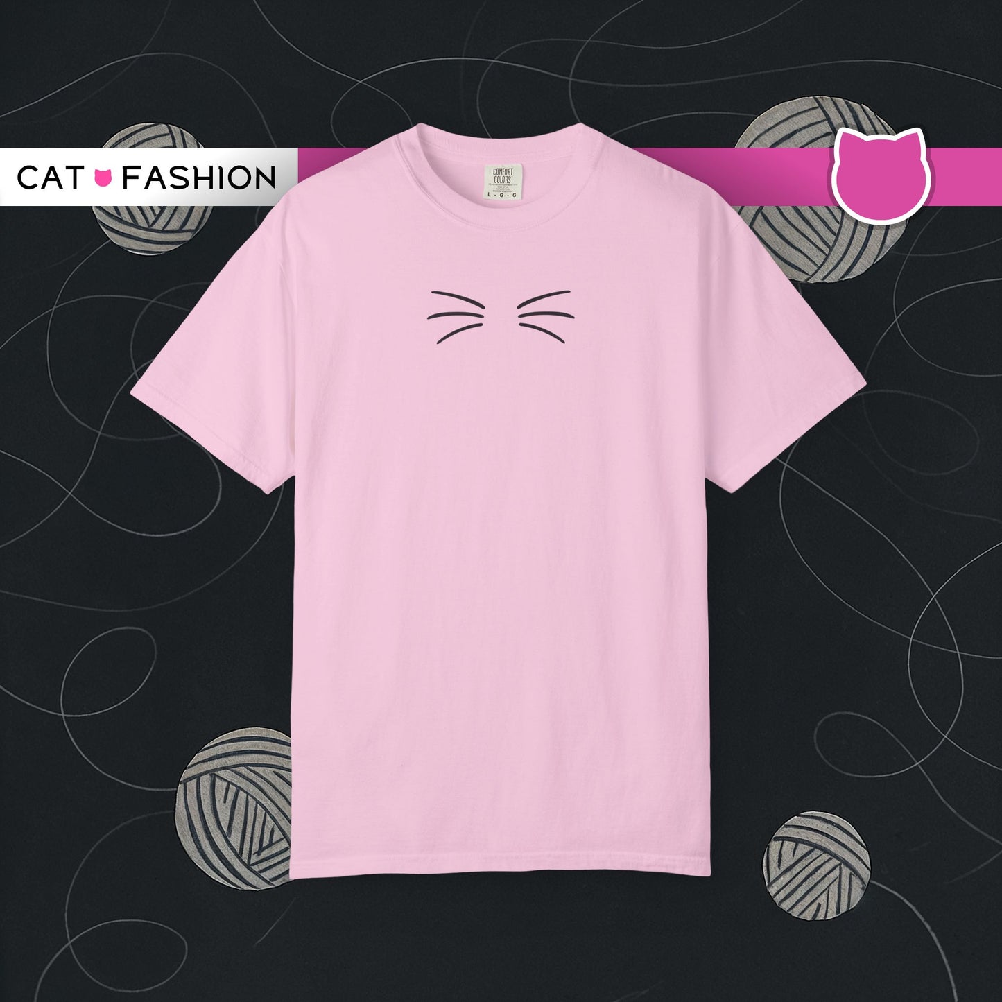 T-Shirt: Just Cat Whiskers – Minimalist Kitty Graphic Tee – Simple Cute Design Unisex Shirt for Everyday Style