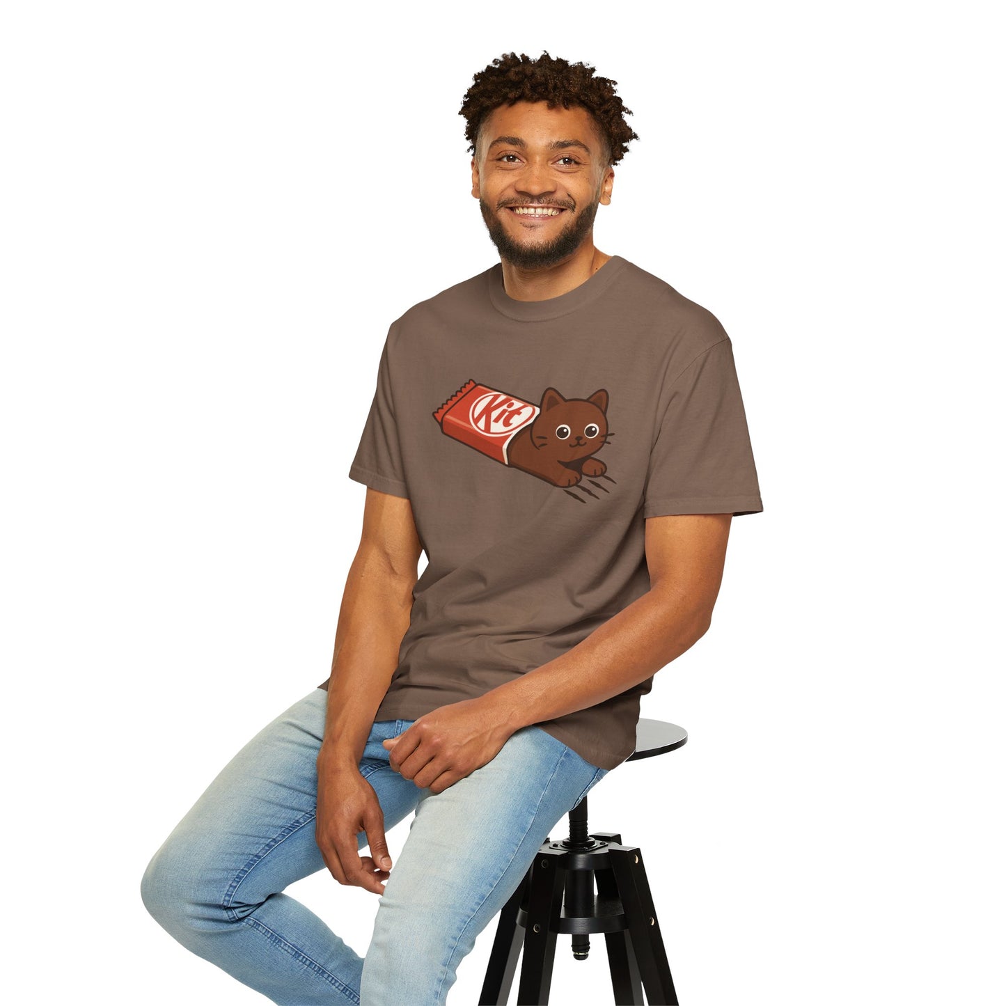T-Shirt: KitCat Chocolate – Funny Kitten & Candy Bar Graphic Tee – Cute Cat Meme Shirt
