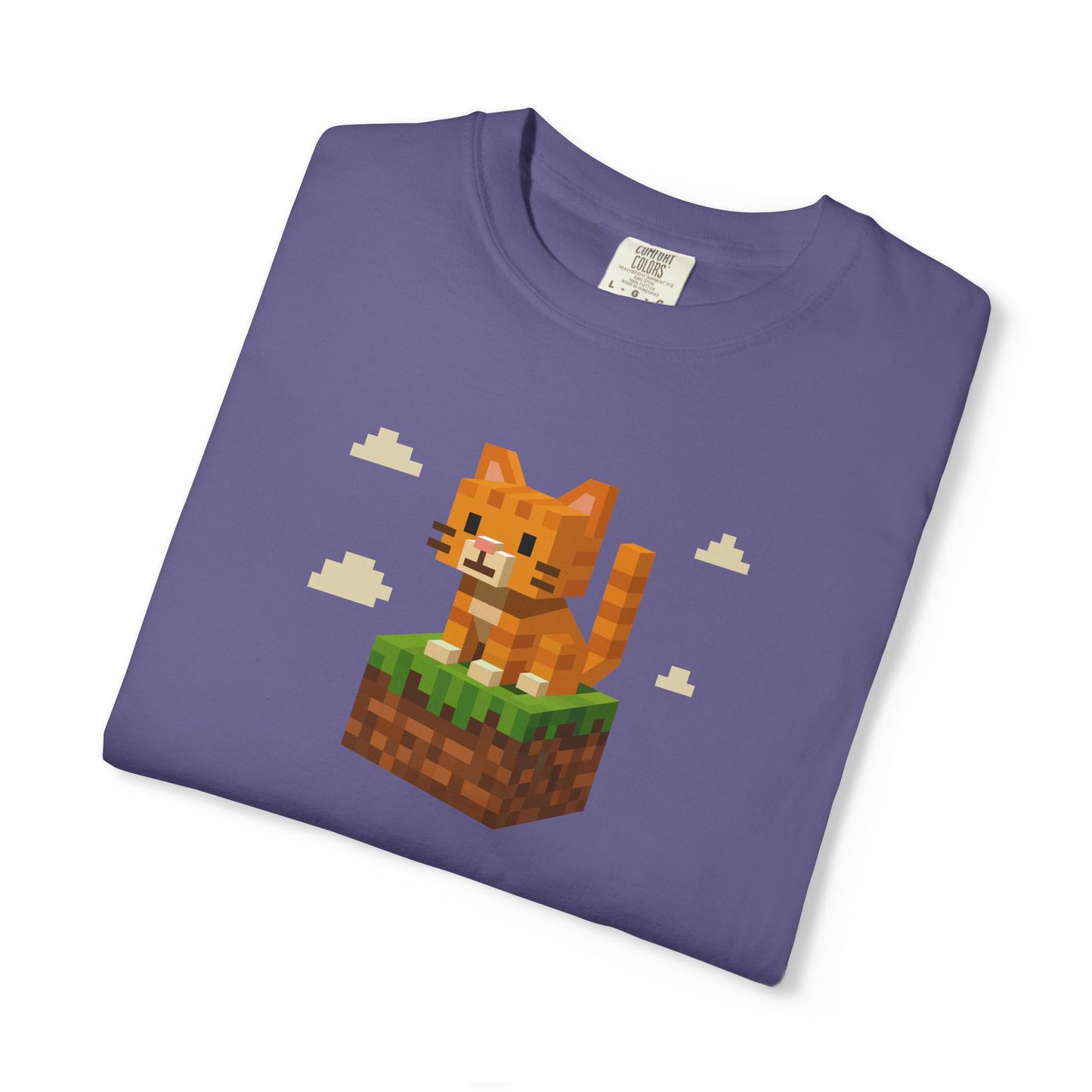 T-Shirt: Pixel Cat - Pixel Style Kitty Graphic Tee - Funny Unisex Shirt for Gamers and Cat Lovers with Retro Vibes