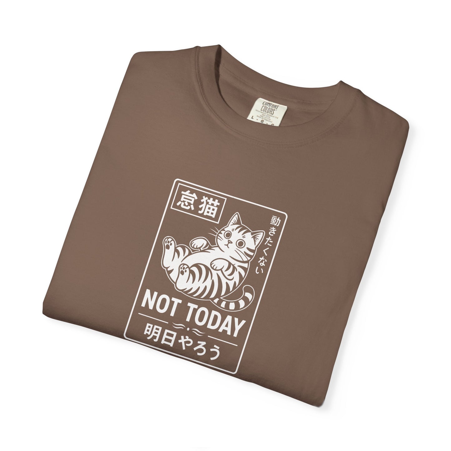 T-Shirt: Not Today Lazy Cat – Japanese Style Funny Cat Graphic Tee – Cool Unisex Shirt for Chill Vibes & Cat Lovers
