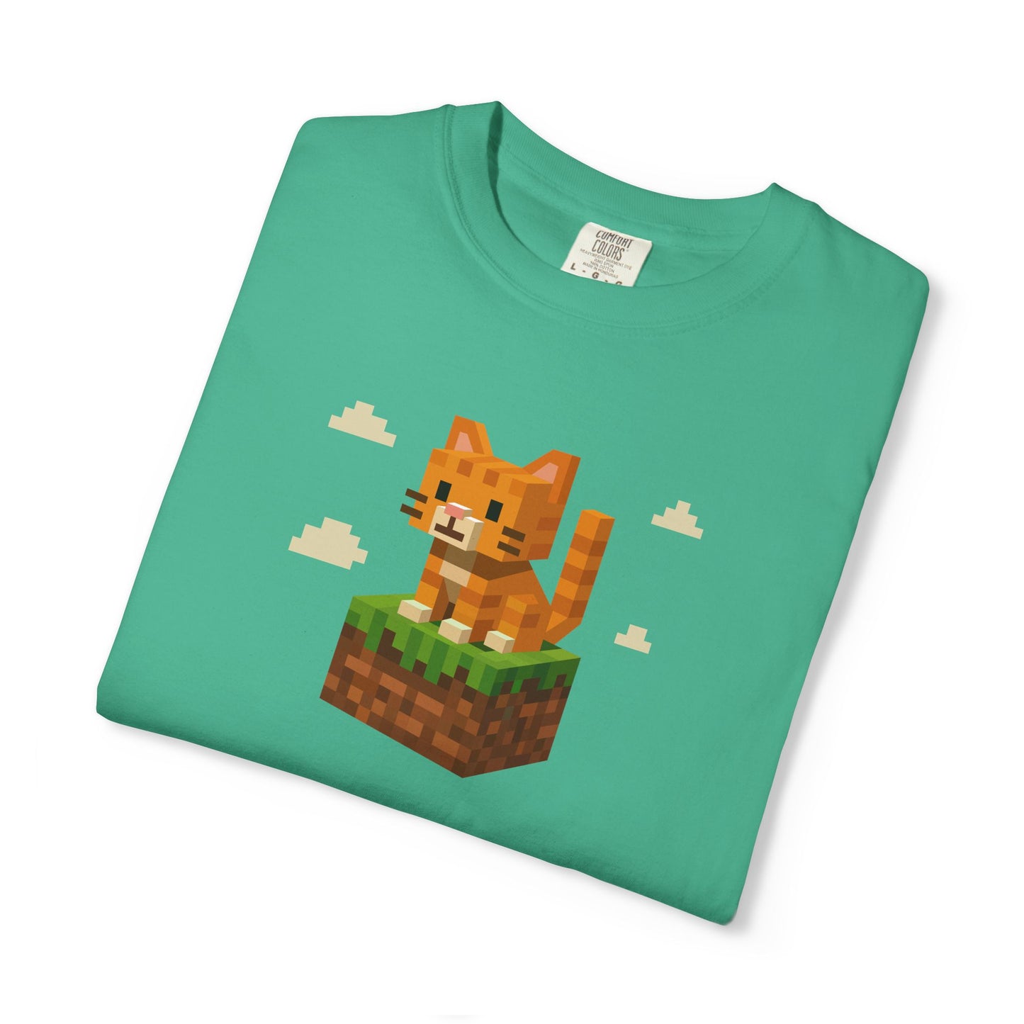 T-Shirt: Pixel Cat - Pixel Style Kitty Graphic Tee - Funny Unisex Shirt for Gamers and Cat Lovers with Retro Vibes