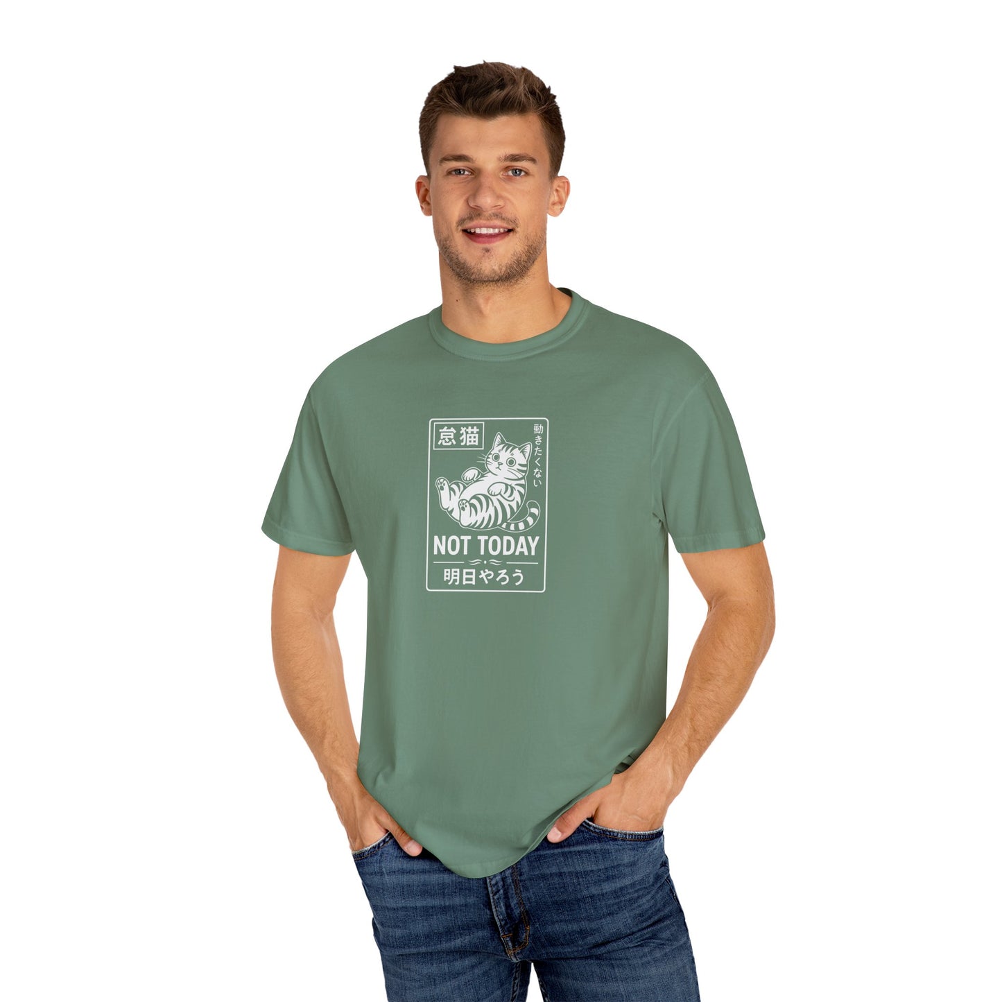 T-Shirt: Not Today Lazy Cat – Japanese Style Funny Cat Graphic Tee – Cool Unisex Shirt for Chill Vibes & Cat Lovers