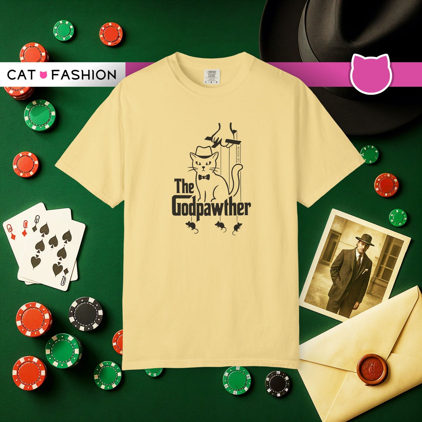 T-Shirt: The Godpawther – Funny Cat Mafia Parody Graphic Tee – Cool Unisex Shirt for Cat Lovers & Movie Fans
