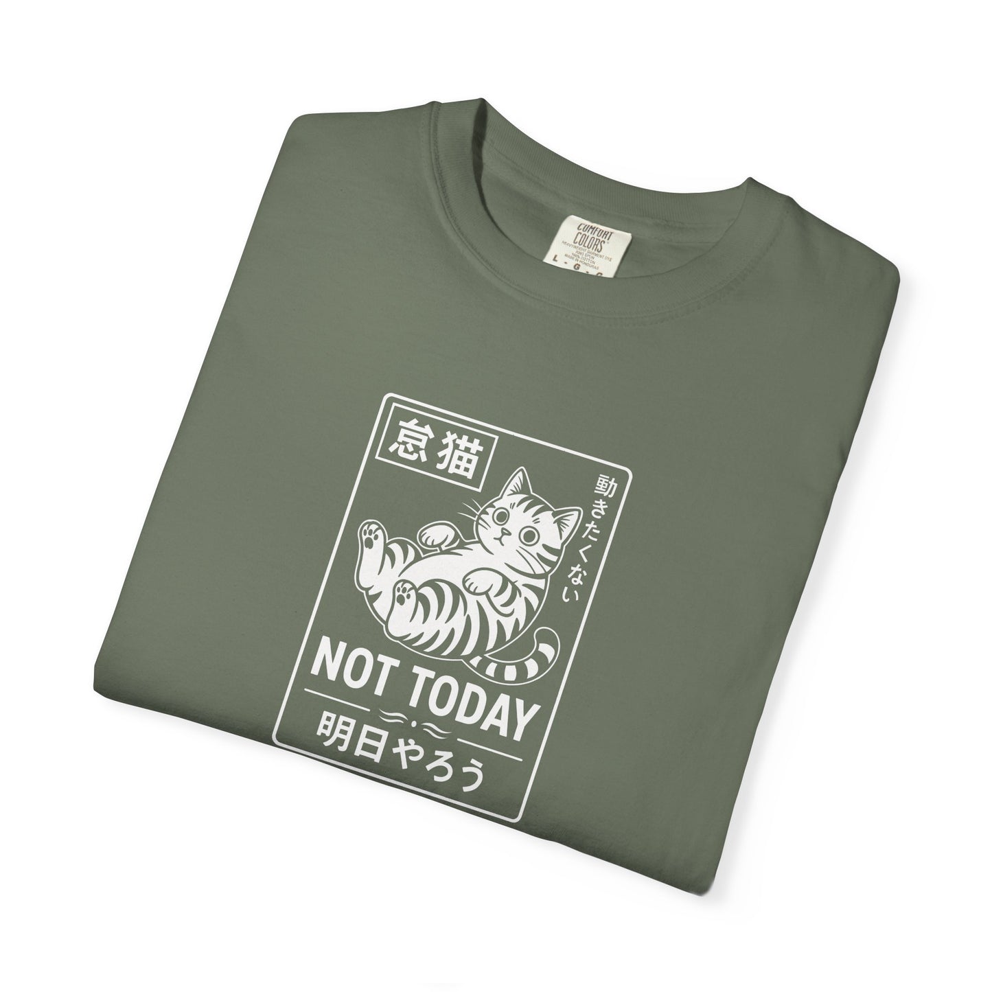 T-Shirt: Not Today Lazy Cat – Japanese Style Funny Cat Graphic Tee – Cool Unisex Shirt for Chill Vibes & Cat Lovers