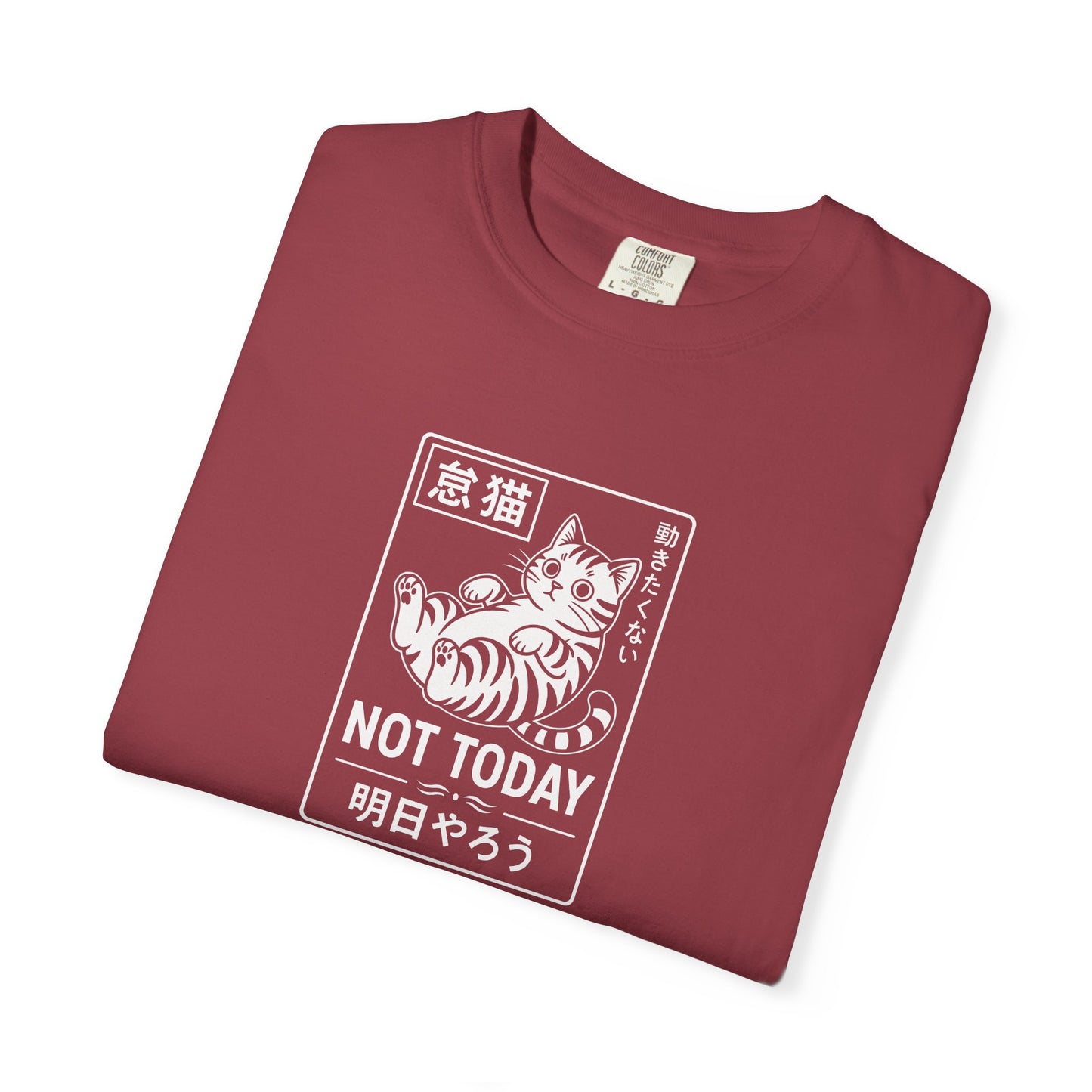 T-Shirt: Not Today Lazy Cat – Japanese Style Funny Cat Graphic Tee – Cool Unisex Shirt for Chill Vibes & Cat Lovers