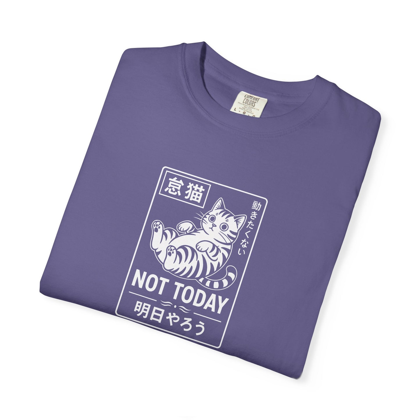 T-Shirt: Not Today Lazy Cat – Japanese Style Funny Cat Graphic Tee – Cool Unisex Shirt for Chill Vibes & Cat Lovers