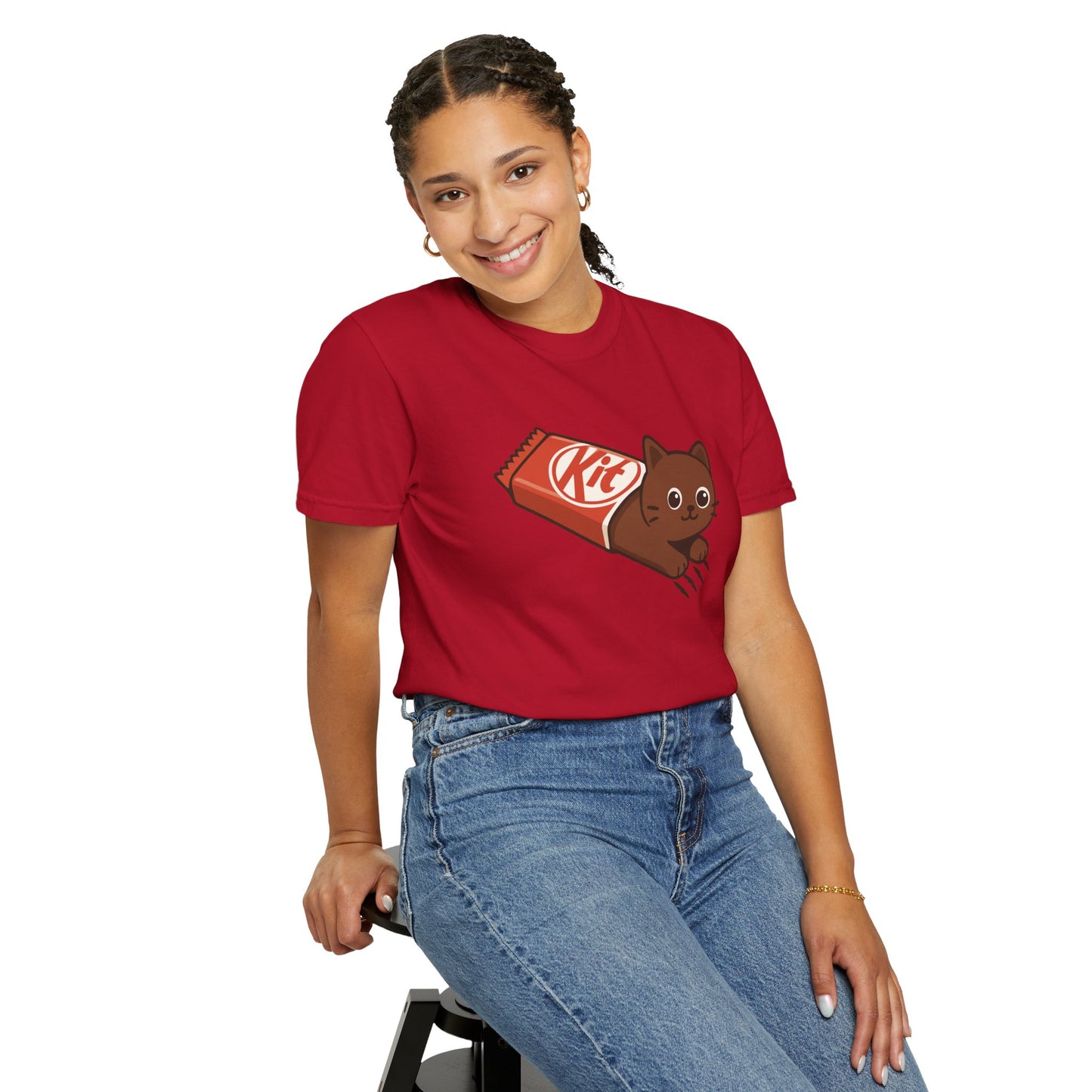T-Shirt: KitCat Chocolate – Funny Kitten & Candy Bar Graphic Tee – Cute Cat Meme Shirt