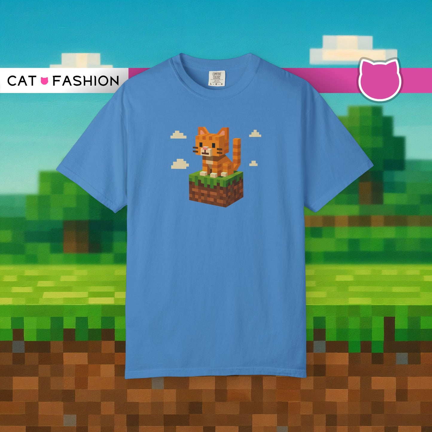 T-Shirt: Pixel Cat - Pixel Style Kitty Graphic Tee - Funny Unisex Shirt for Gamers and Cat Lovers with Retro Vibes