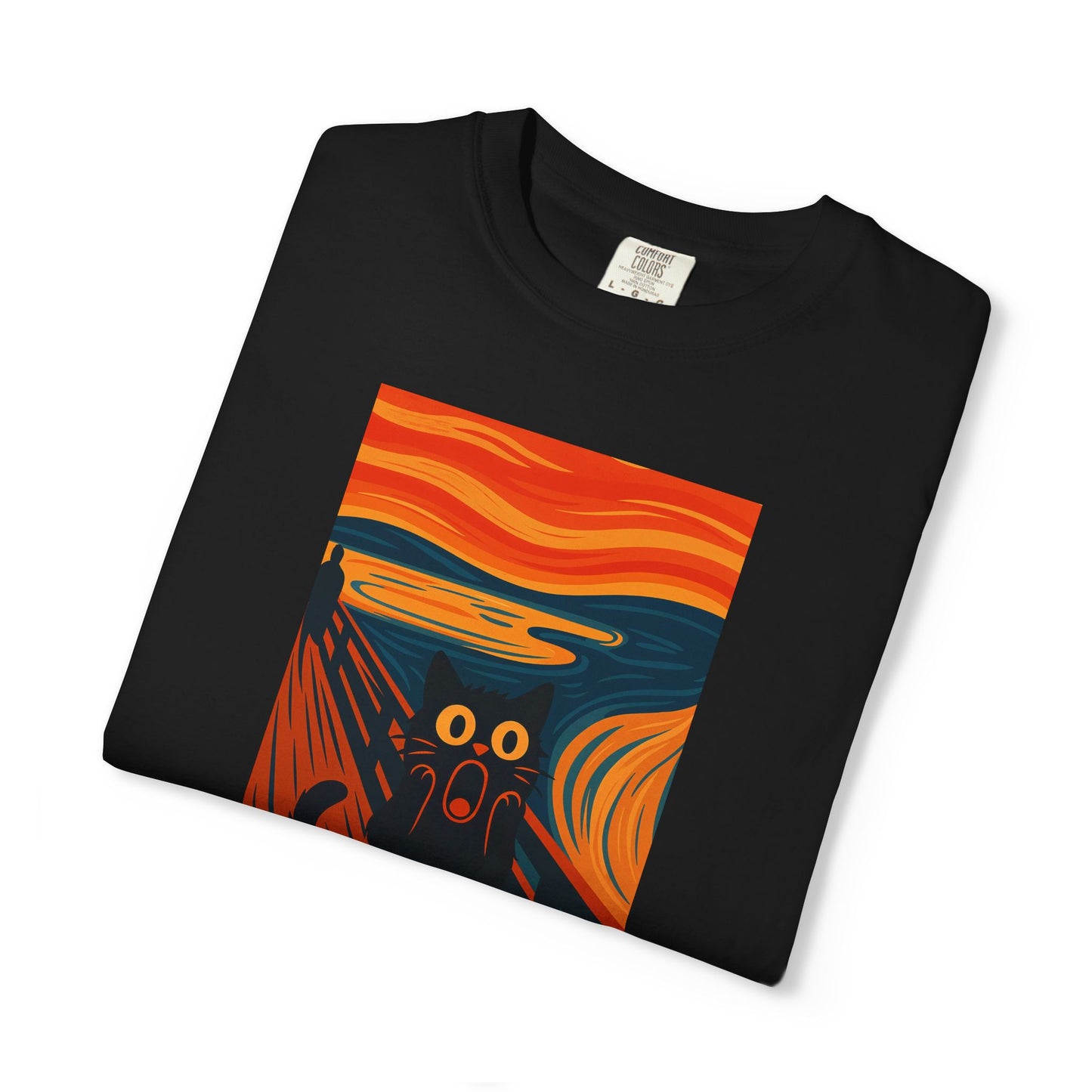 T-Shirt: The Screamed Cat - Funny Munch Scream Parody Tee - Bold Unisex Graphic Shirt for Art Fans and Cat Lovers