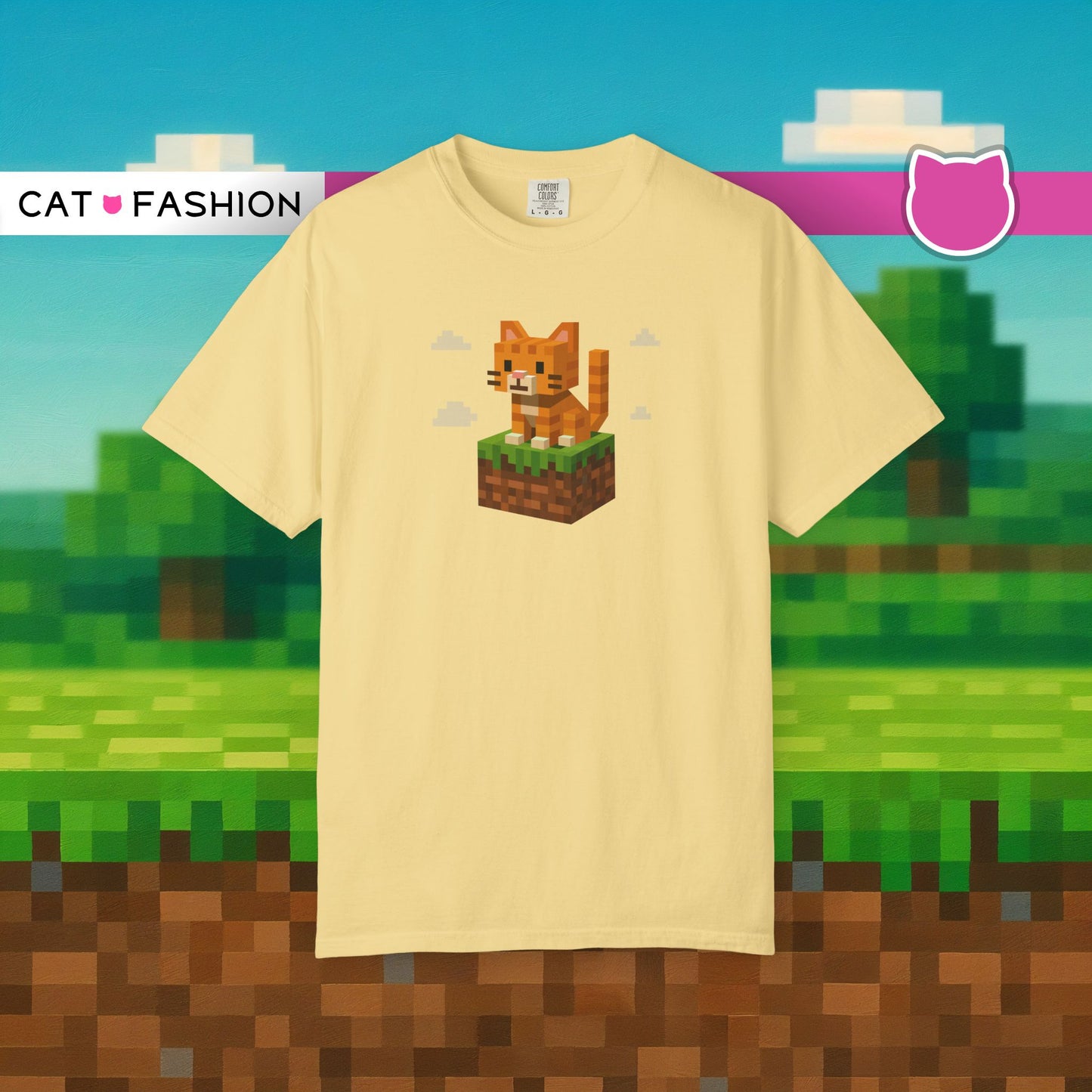 T-Shirt: Pixel Cat - Pixel Style Kitty Graphic Tee - Funny Unisex Shirt for Gamers and Cat Lovers with Retro Vibes