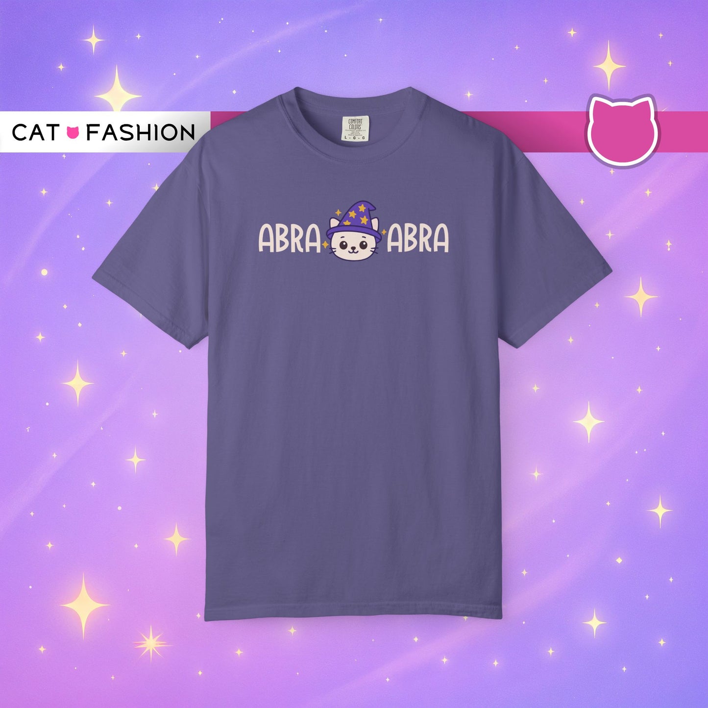 T-Shirt: AbraCatAbra - Funny Wizard Cat Graphic Tee - Magical Unisex Shirt for Cat Lovers, Gamers, Witches & Whimsical Souls