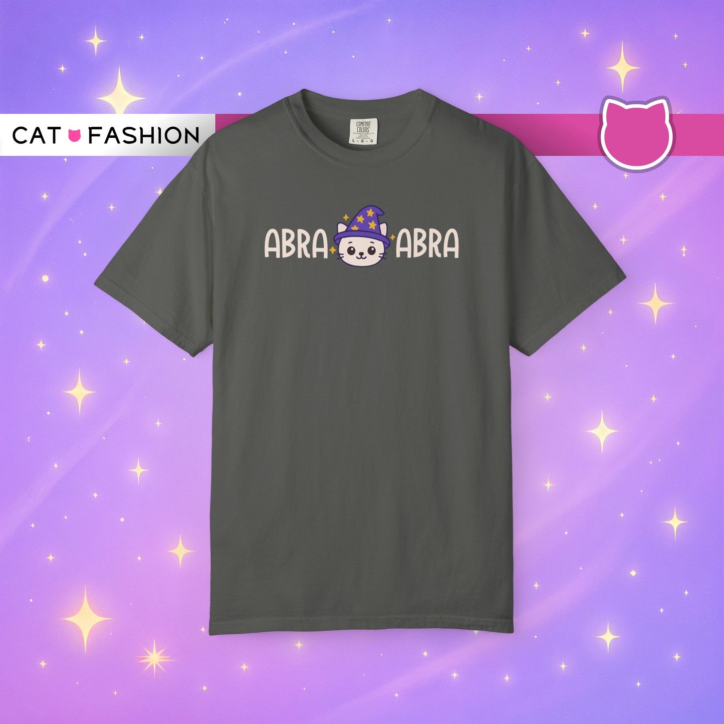 T-Shirt: AbraCatAbra - Funny Wizard Cat Graphic Tee - Magical Unisex Shirt for Cat Lovers, Gamers, Witches & Whimsical Souls
