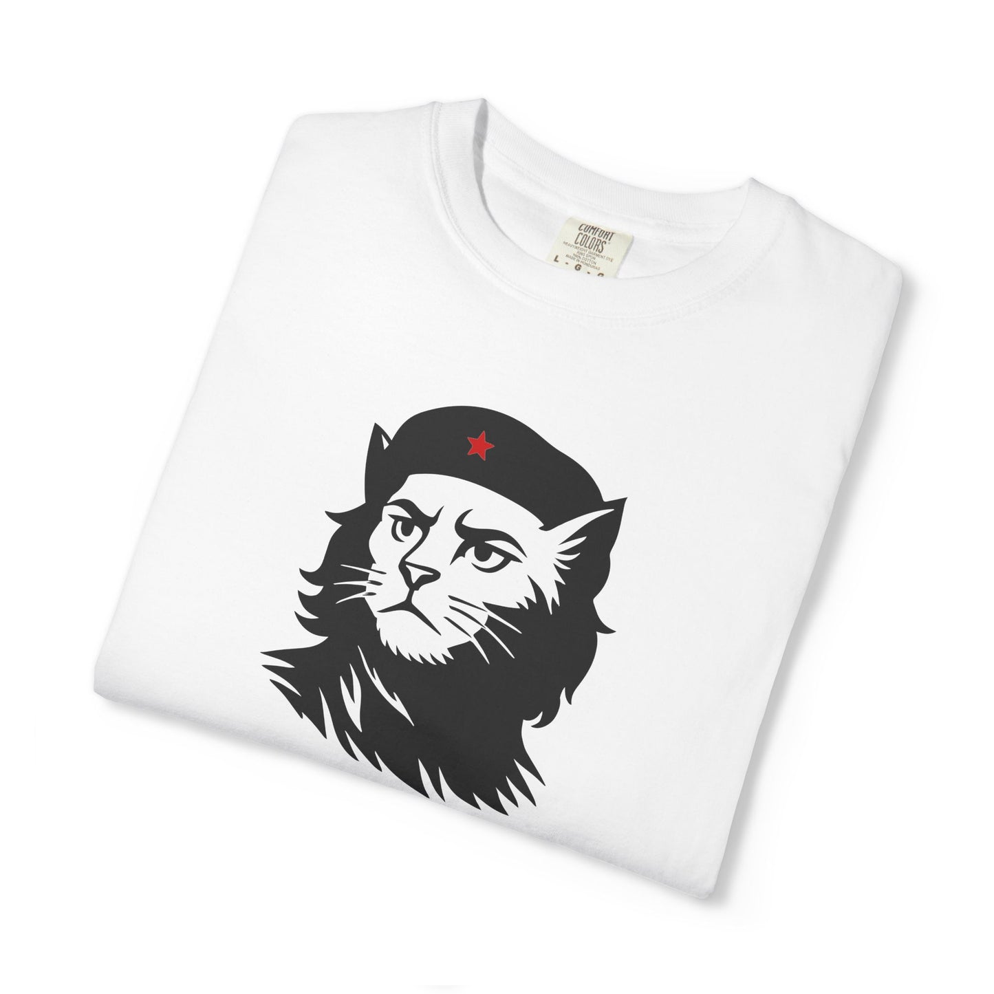 T-Shirt: Revolutionary Cat - Funny Che-Inspired Graphic Tee - Iconic Unisex Shirt for Cat Lovers and Political Satire Fans