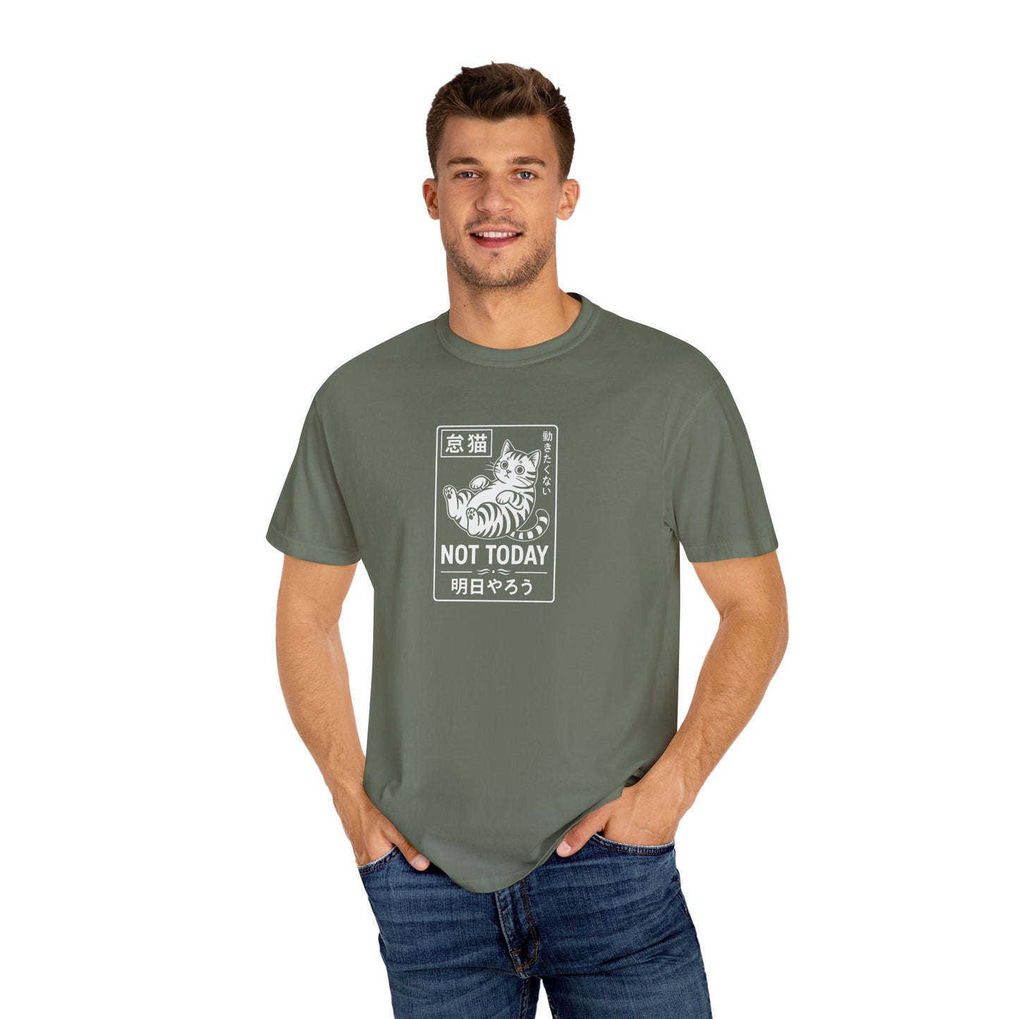 T-Shirt: Not Today Lazy Cat – Japanese Style Funny Cat Graphic Tee – Cool Unisex Shirt for Chill Vibes & Cat Lovers
