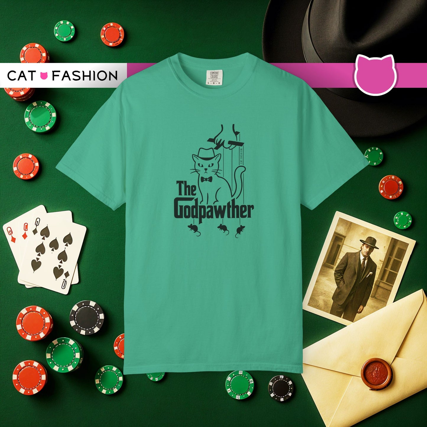 T-Shirt: The Godpawther – Funny Cat Mafia Parody Graphic Tee – Cool Unisex Shirt for Cat Lovers & Movie Fans