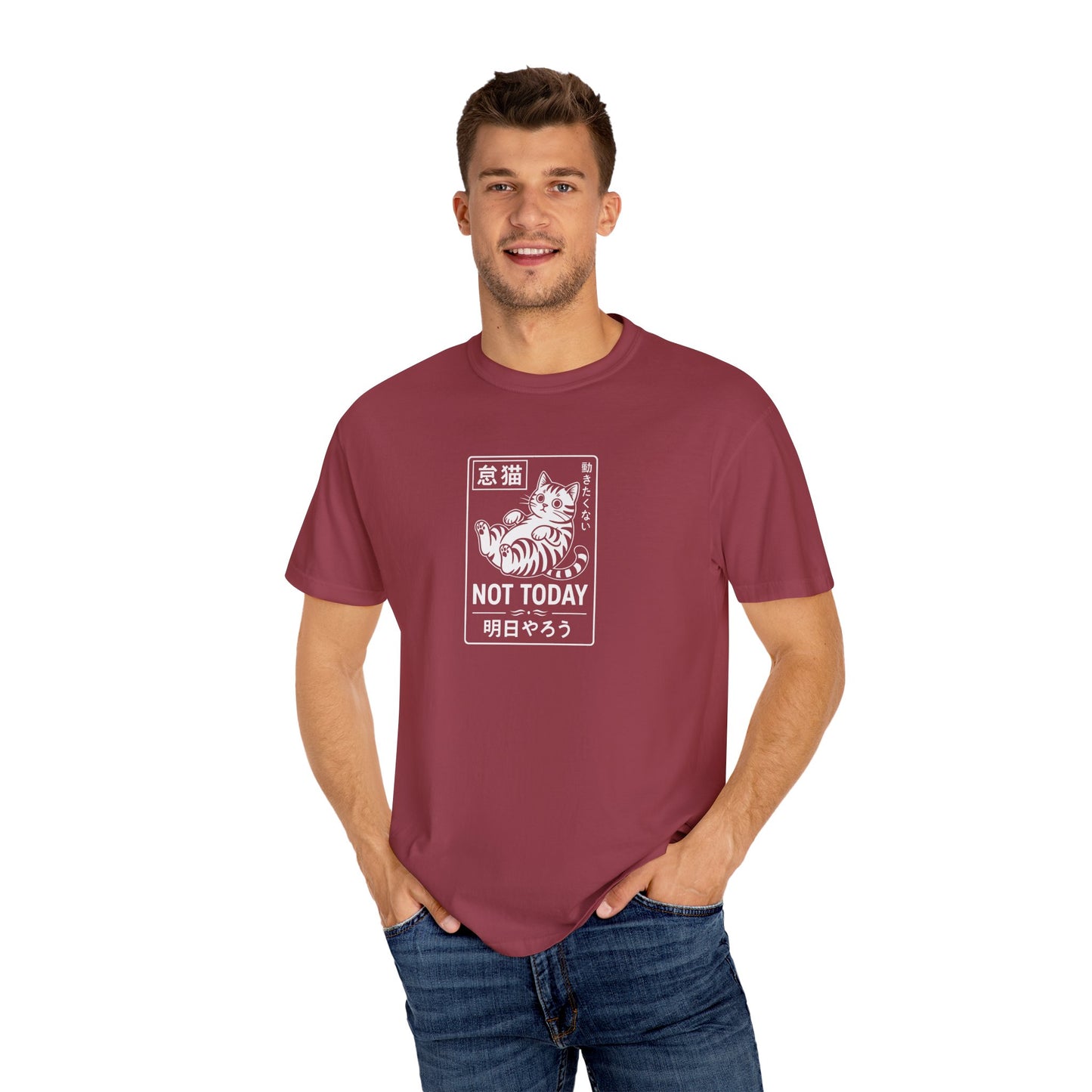 T-Shirt: Not Today Lazy Cat – Japanese Style Funny Cat Graphic Tee – Cool Unisex Shirt for Chill Vibes & Cat Lovers