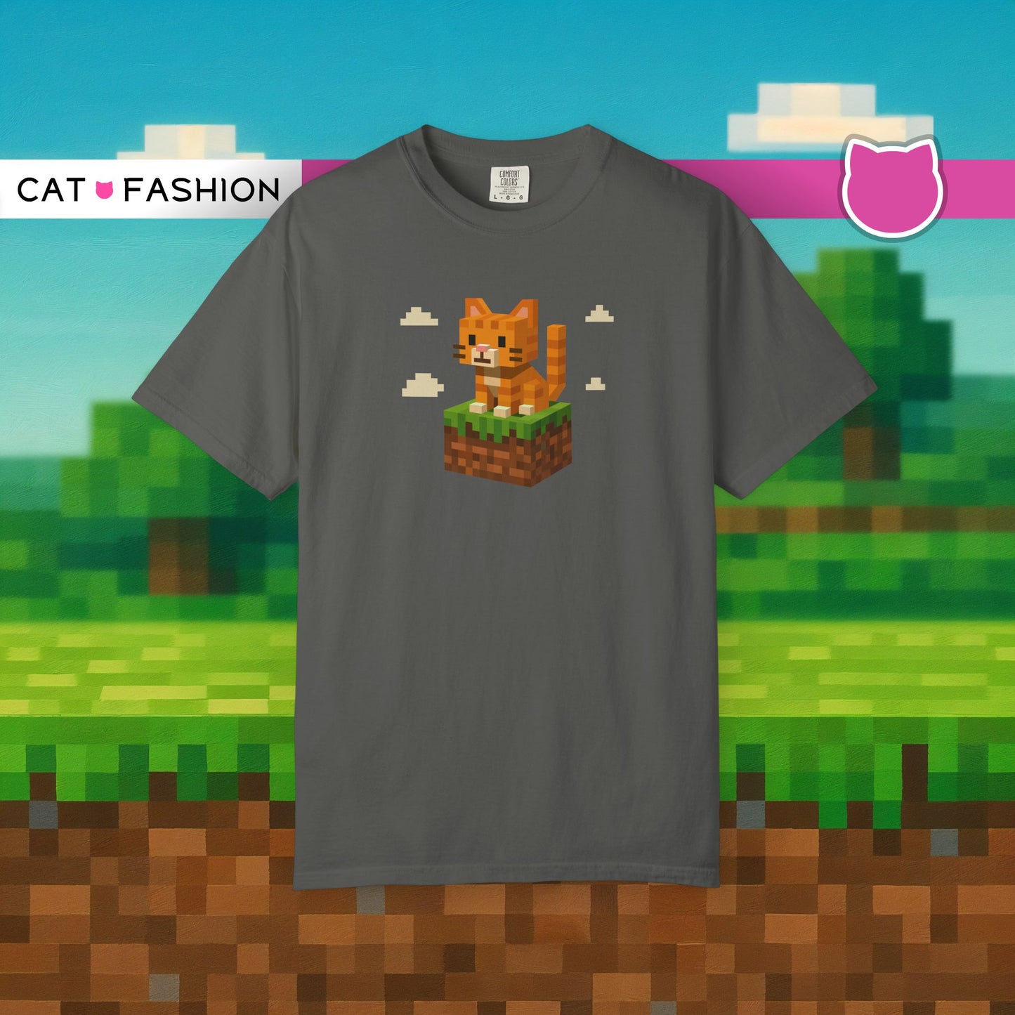 T-Shirt: Pixel Cat - Pixel Style Kitty Graphic Tee - Funny Unisex Shirt for Gamers and Cat Lovers with Retro Vibes