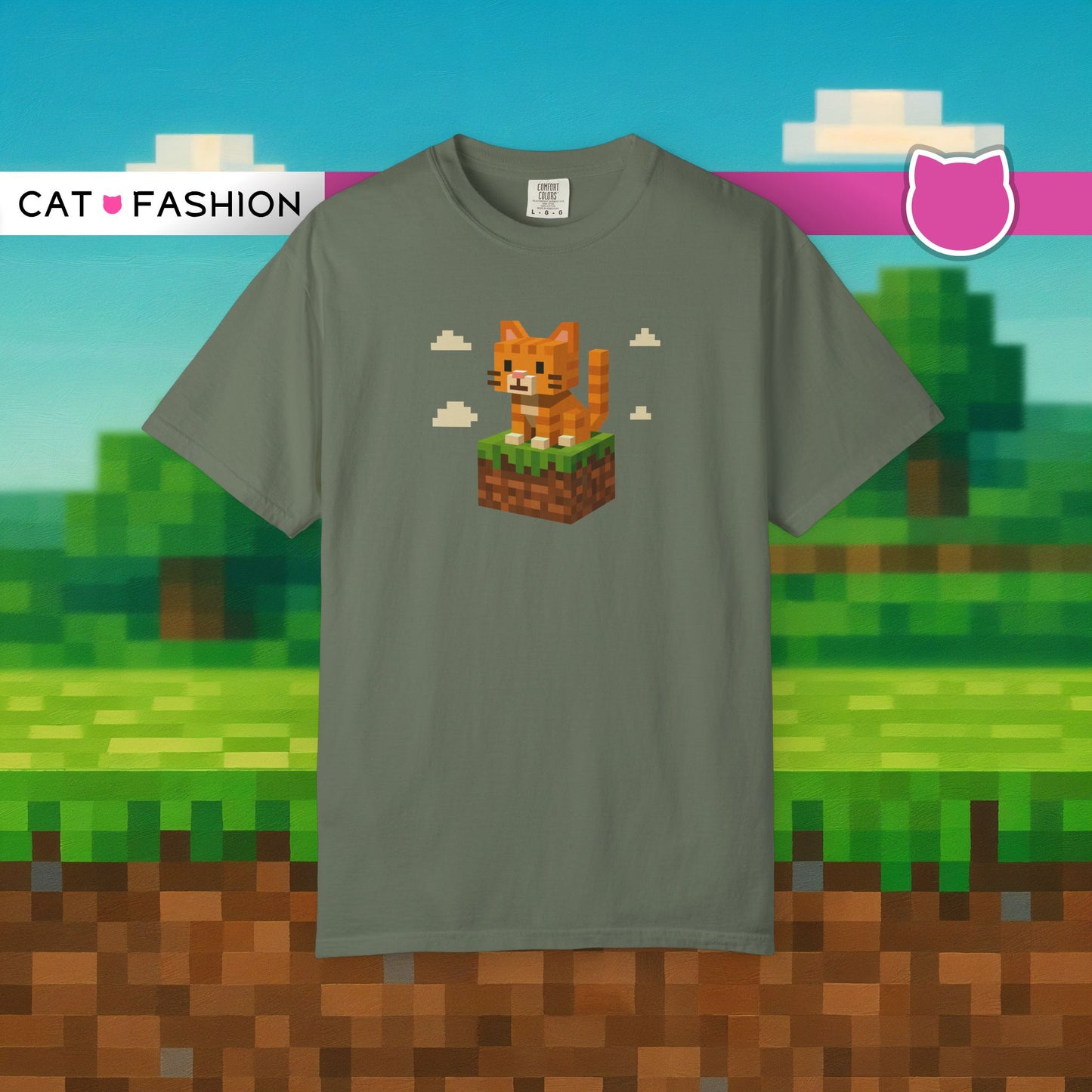 T-Shirt: Pixel Cat - Pixel Style Kitty Graphic Tee - Funny Unisex Shirt for Gamers and Cat Lovers with Retro Vibes