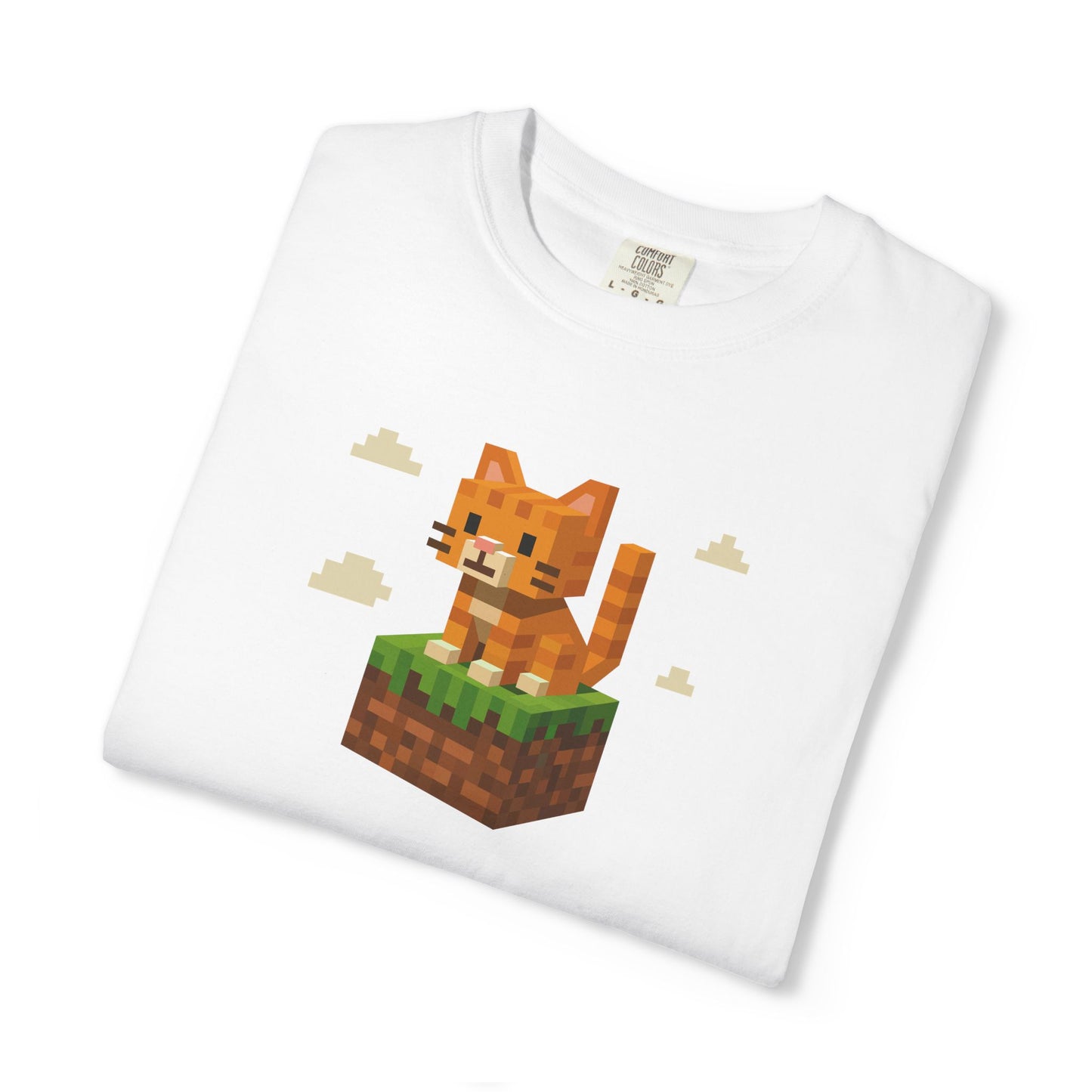 T-Shirt: Pixel Cat - Pixel Style Kitty Graphic Tee - Funny Unisex Shirt for Gamers and Cat Lovers with Retro Vibes