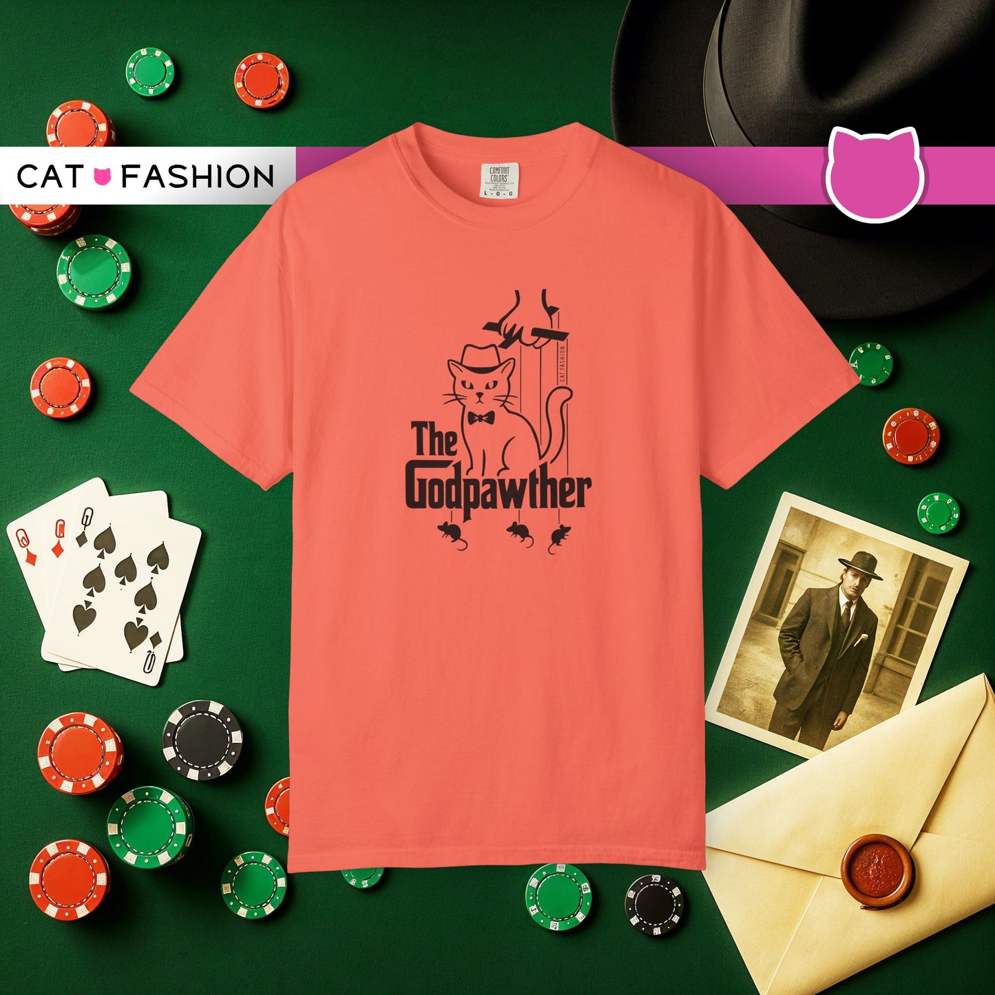 T-Shirt: The Godpawther – Funny Cat Mafia Parody Graphic Tee – Cool Unisex Shirt for Cat Lovers & Movie Fans