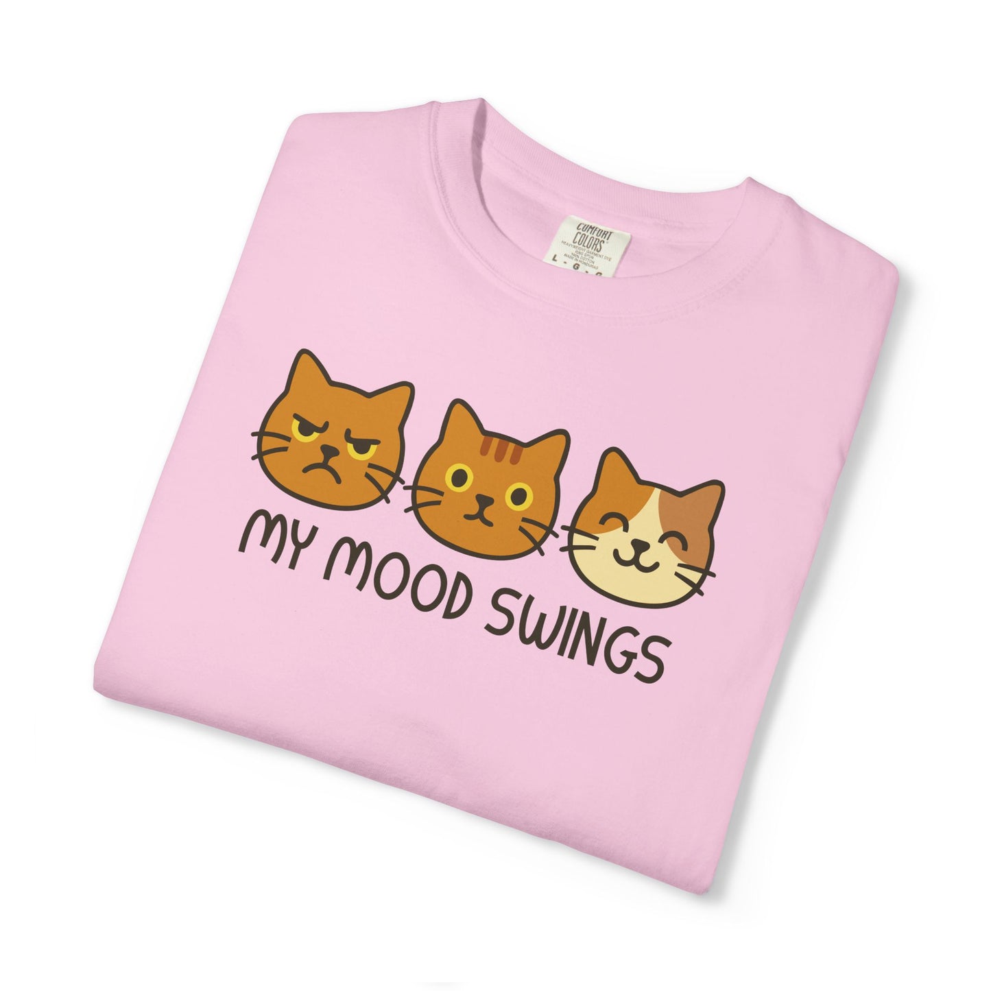 T-Shirt: My Mood Swings - Funny Cat Faces Graphic Tee - Cute Emotional Expression Shirt for Cat Lovers & Everyday Feels