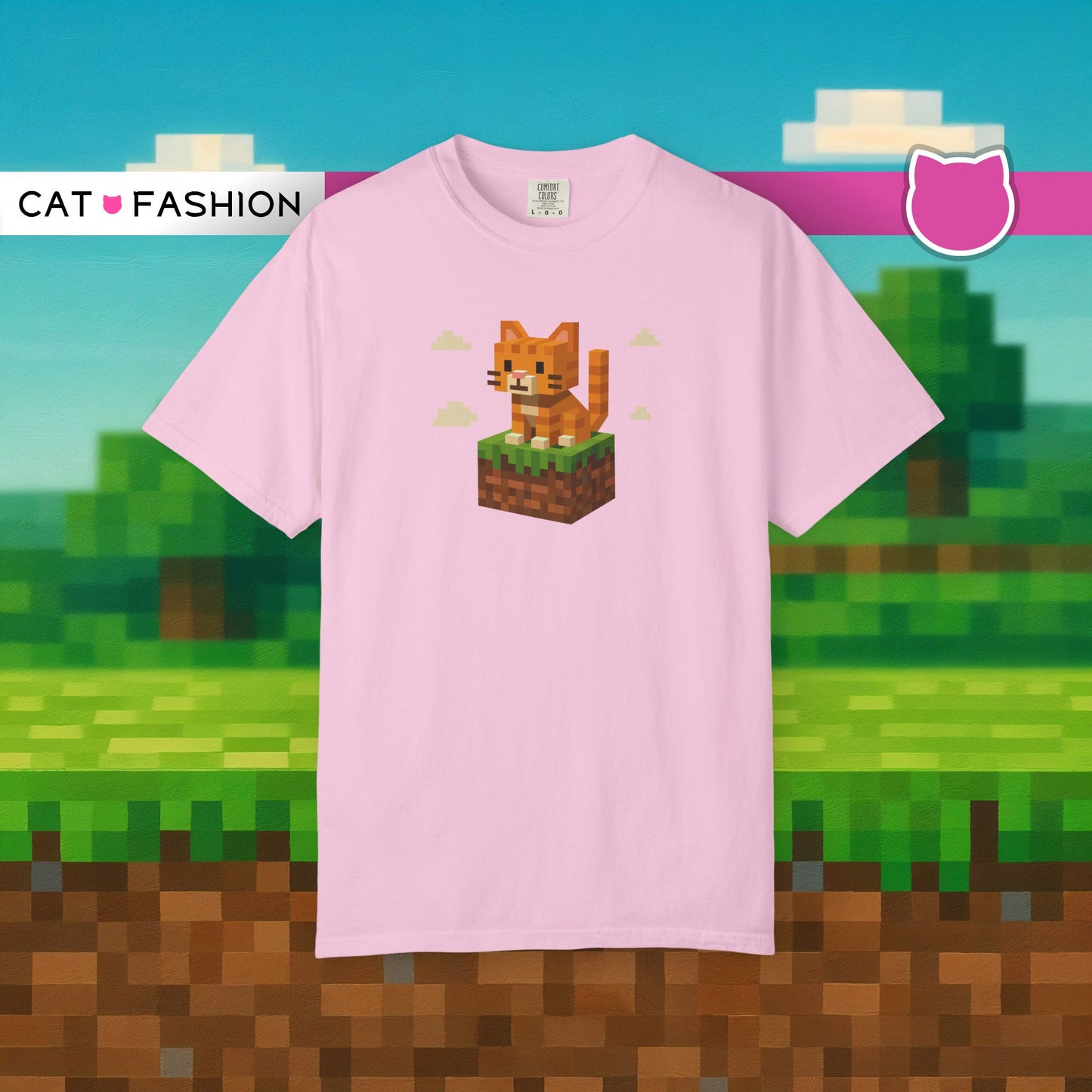 T-Shirt: Pixel Cat - Pixel Style Kitty Graphic Tee - Funny Unisex Shirt for Gamers and Cat Lovers with Retro Vibes